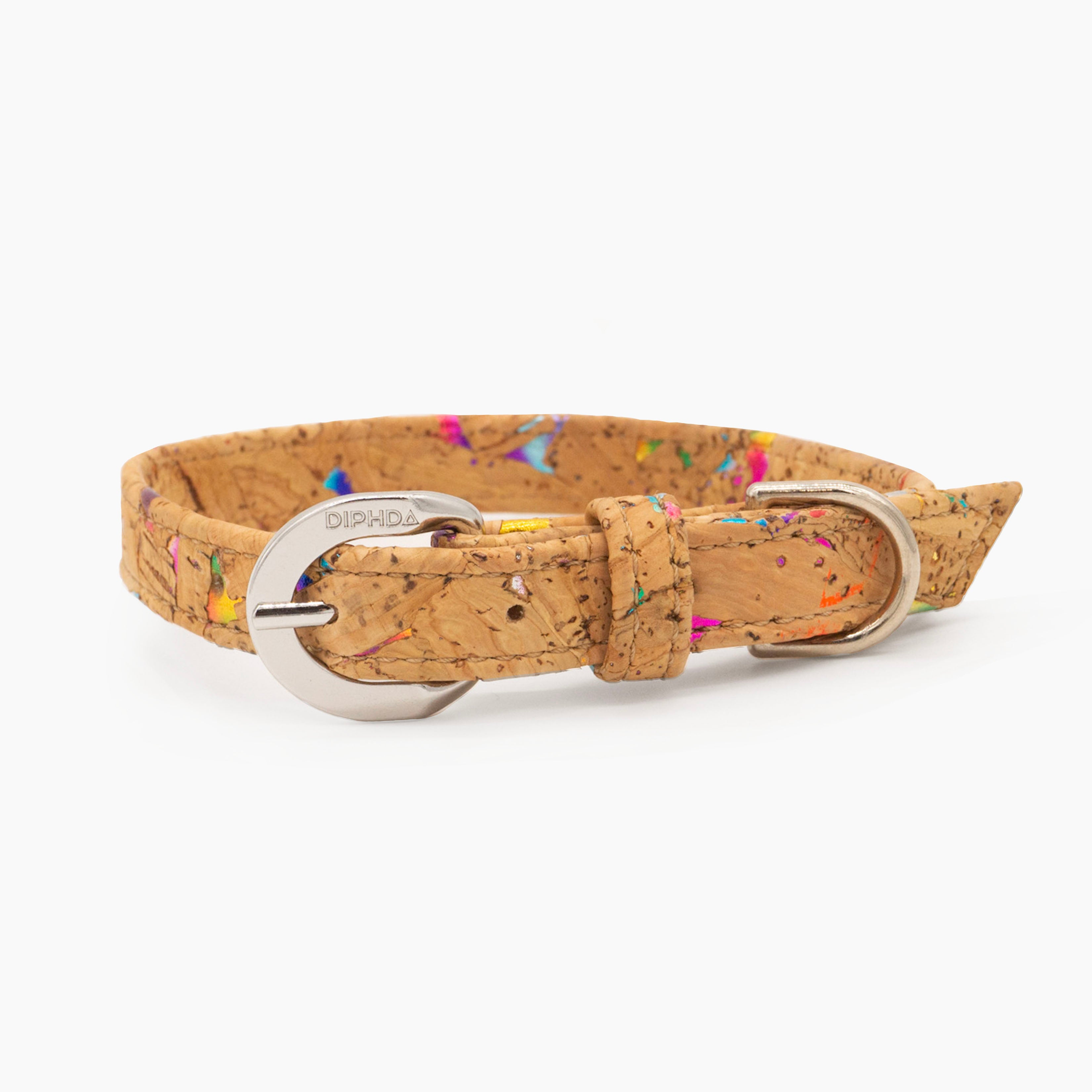 Rainbow Pride Cork Leather Collar Image 1