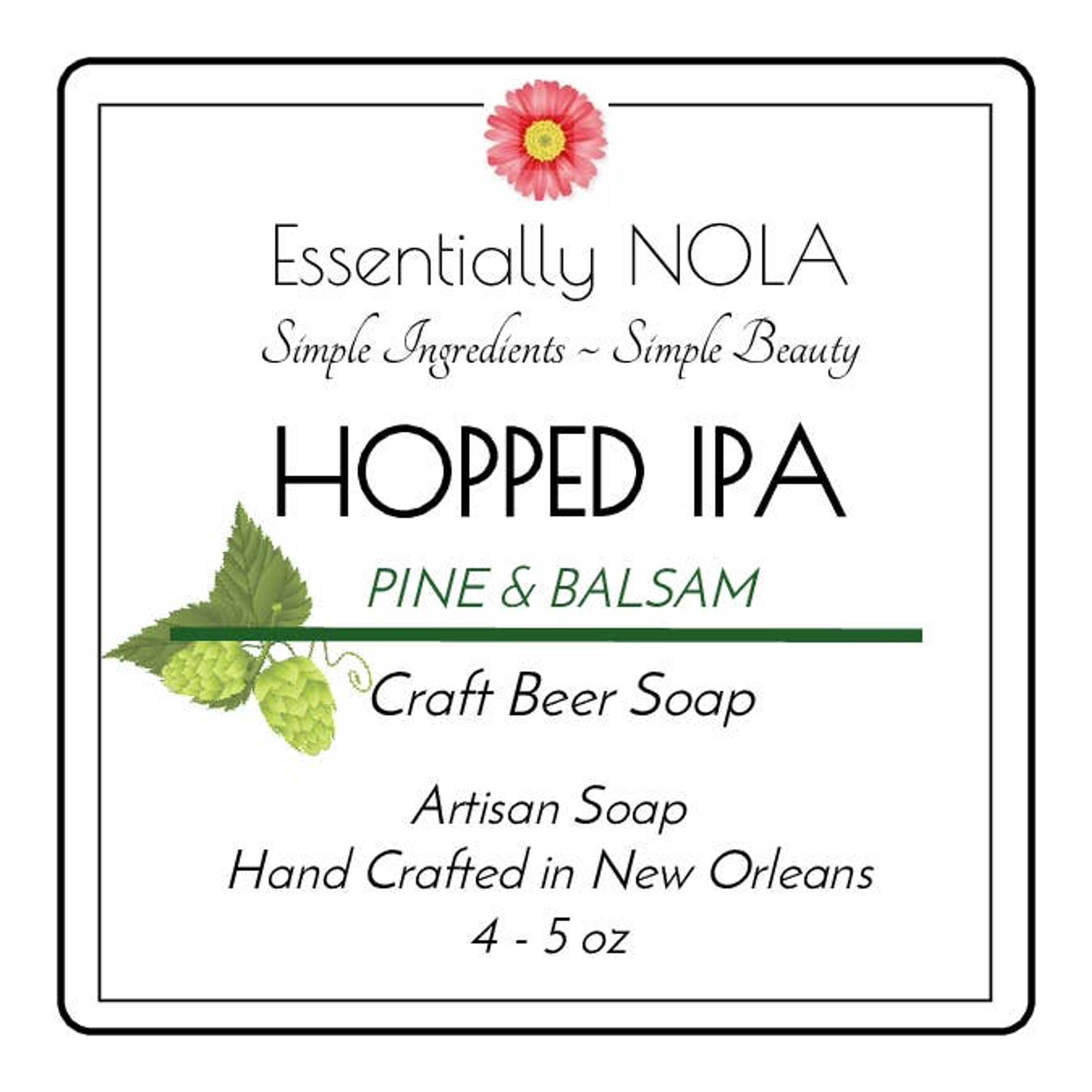 Soap Craft Beer Bathe In Beer Hopped IPA Citrus Pine 5oz Biodegradable Packaging Handcrafted Natural Ingredients