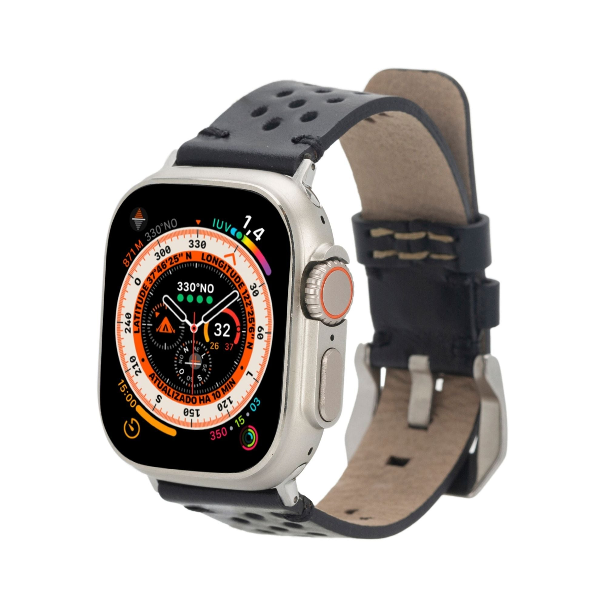 Leather Band for Apple Watch Ultra 8 7 SE Genuine Leather Handcrafted 45mm 41mm 44mm 42mm 40mm 38mm Compatible Classic Style Durable