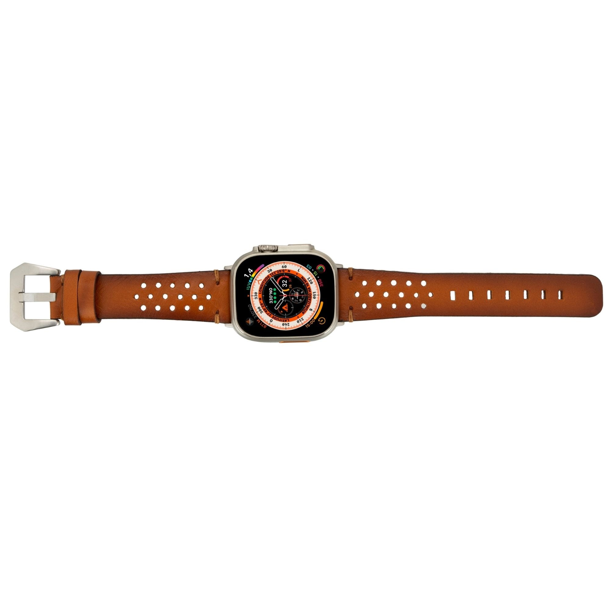 Leather Band for Apple Watch Ultra 8 7 SE Genuine Leather Handcrafted 45mm 41mm 44mm 42mm 40mm 38mm Sizes Durable Stylish