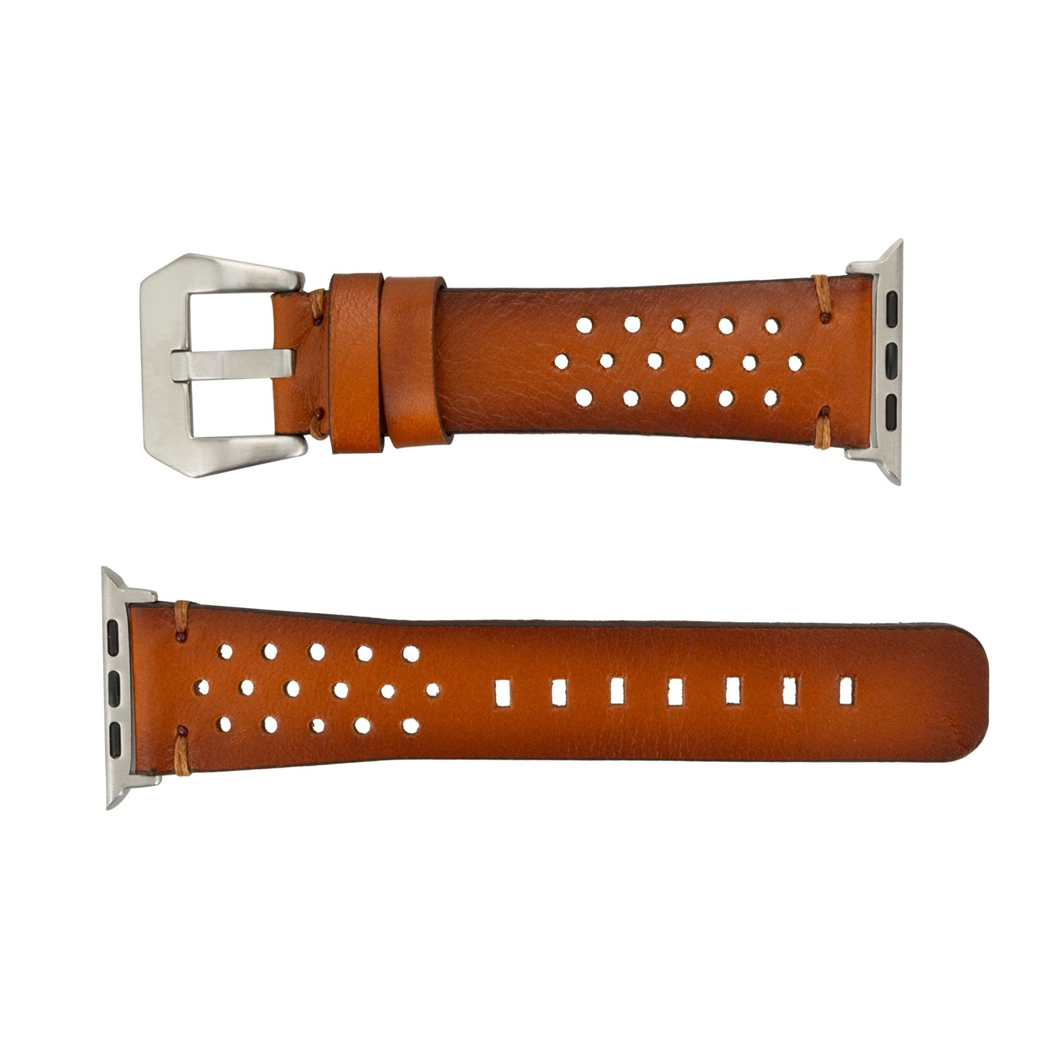 Leather Band for Apple Watch Ultra 8 7 SE Genuine Leather Handcrafted 45mm 41mm 44mm 42mm 40mm 38mm Sizes Durable Stylish