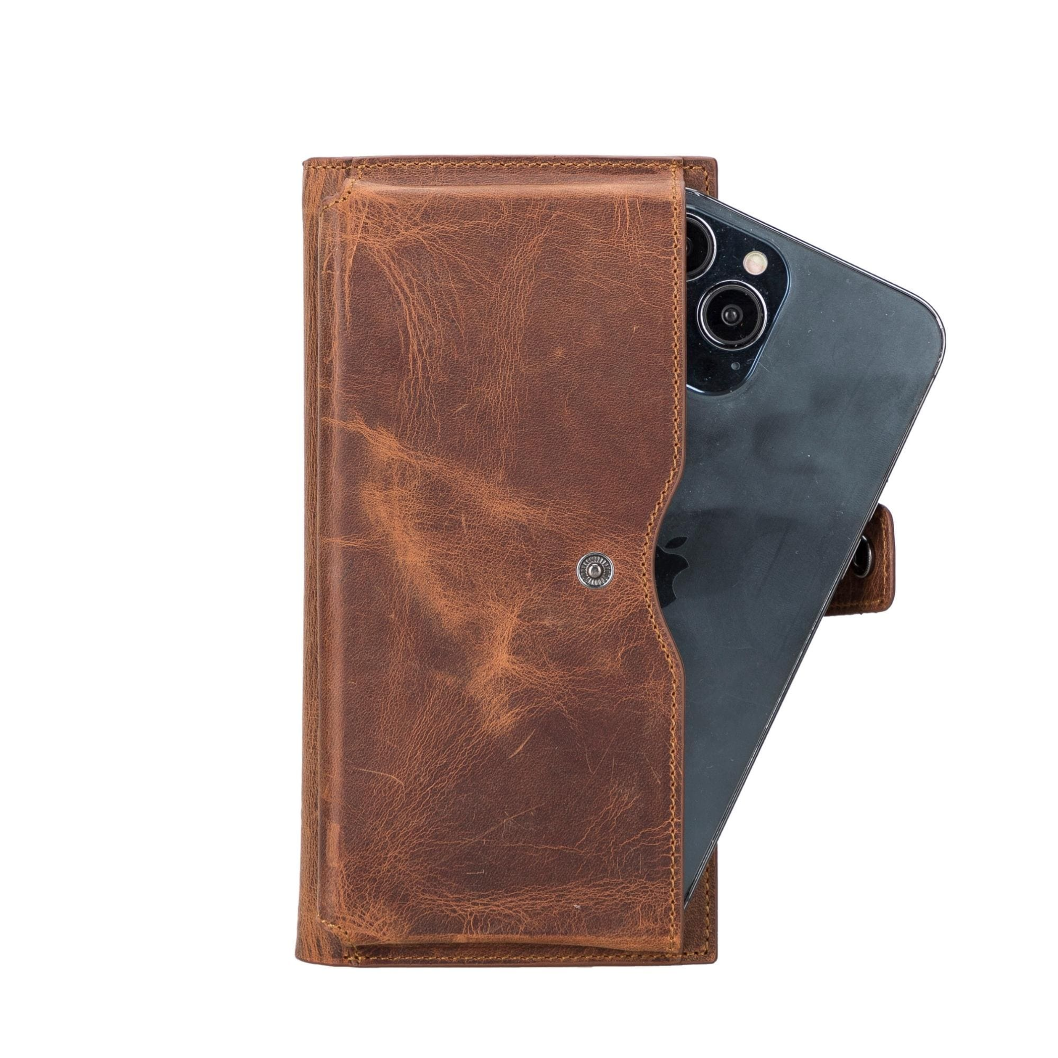 Billetera de cuero para mujeres con sección para teléfono celular 12 compartimentos para tarjetas 1 bolsillo con cremallera diseño práctico y personalizable