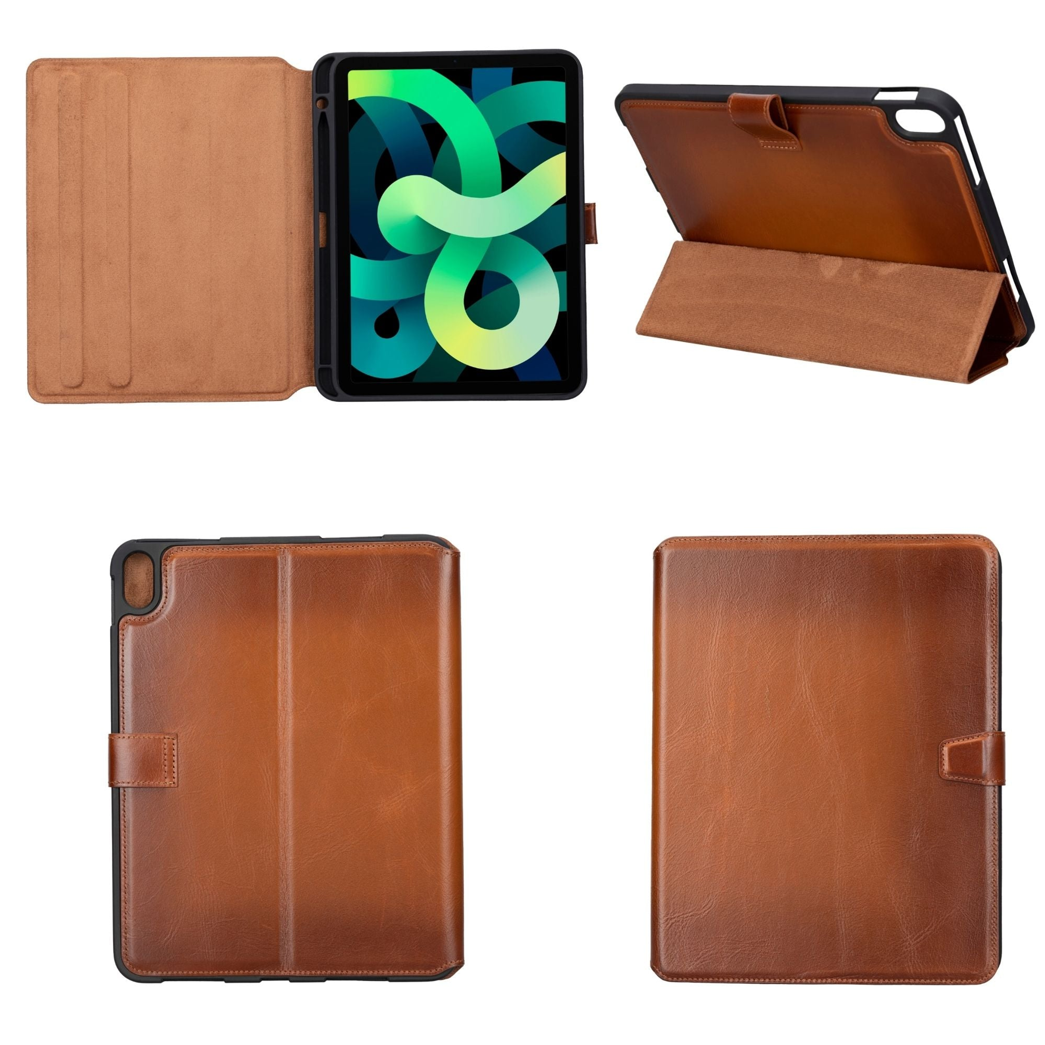 Funda de cuero para Apple iPad 10.9 pulgadas 10ta generación con protección completa color bonito y ranura para Apple iPad Pen hecha a mano