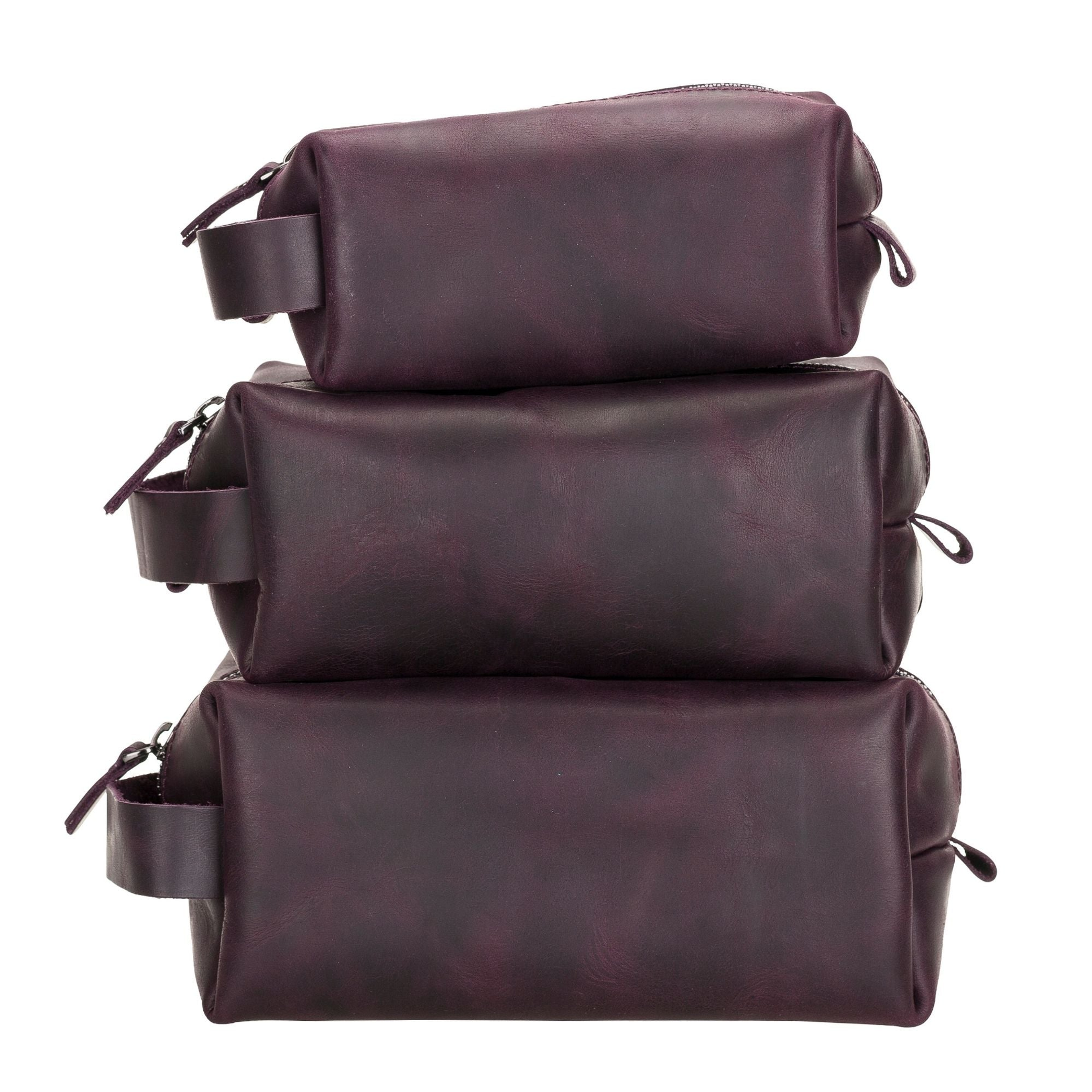 Makeup Bag Storage Leather Zipper Closure Small Medium Large Side Hook for Easy Carrying