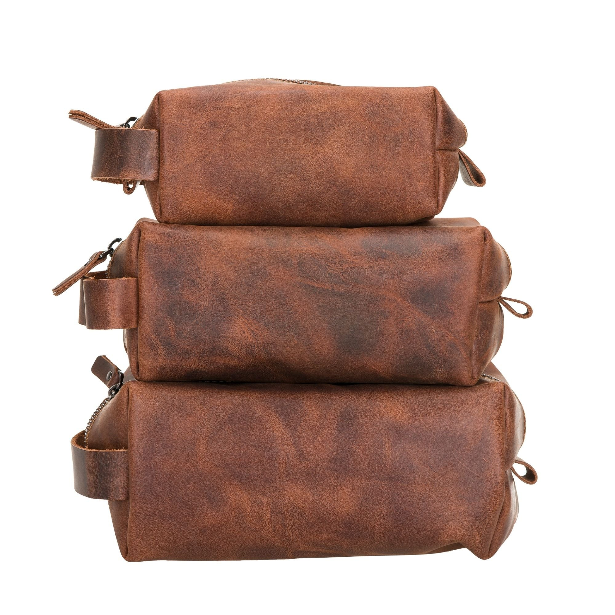 Makeup Bag for Women Storage Travel Zipper Closure Genuine Leather Small Medium Large