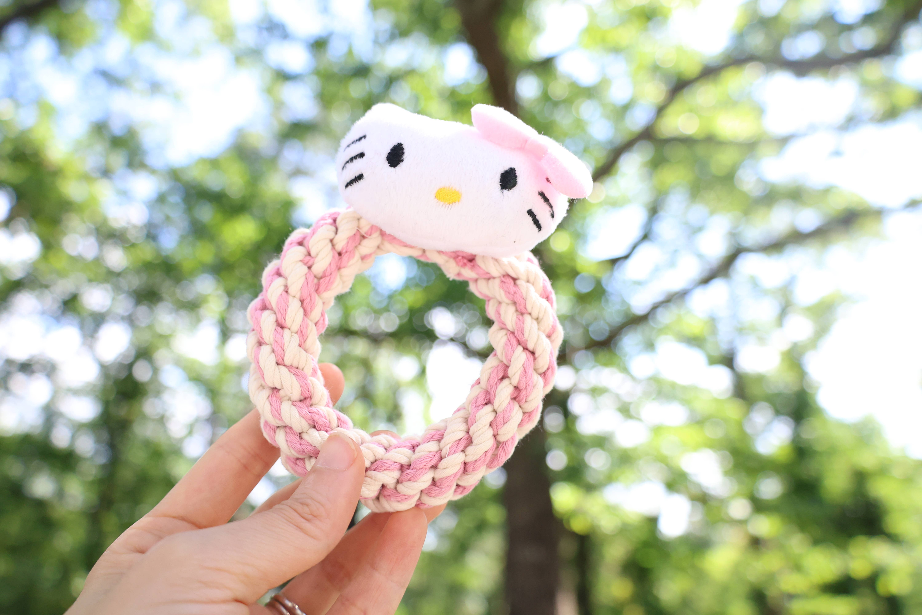 Eco-Kitty Macrame Dog Toy-Plush Squeaky Dog Toys (Copy) Image 1