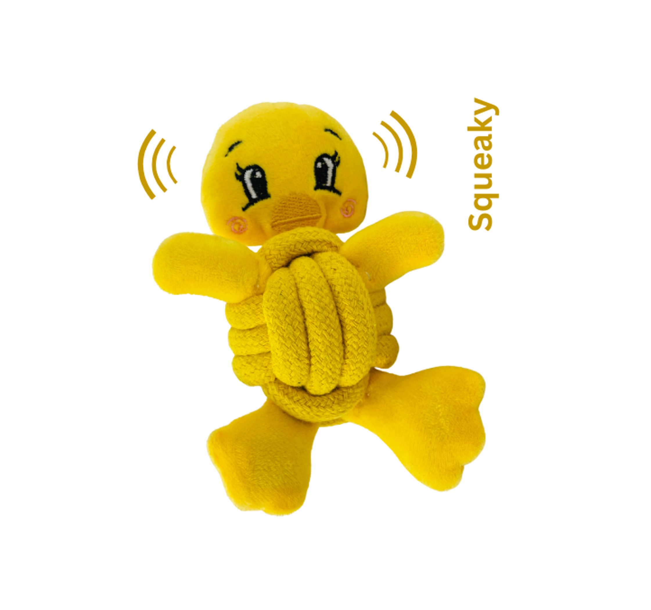 Eco-Yellow Duck Handmade Dog Toy | Dog Chew Toy |Sustainable Image 1