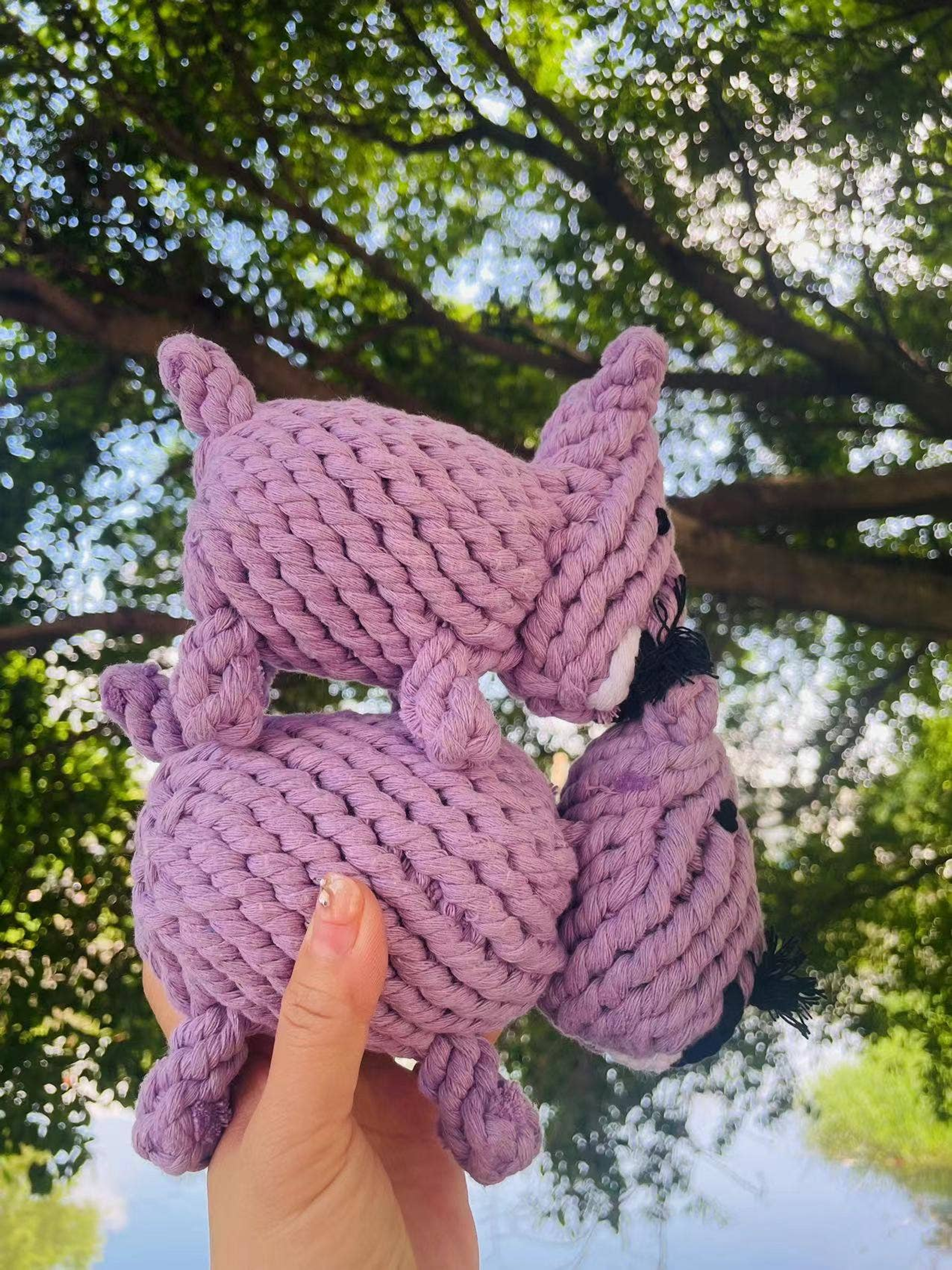 Handmade Sustainable Hippo Dog Rope Toys Image 1