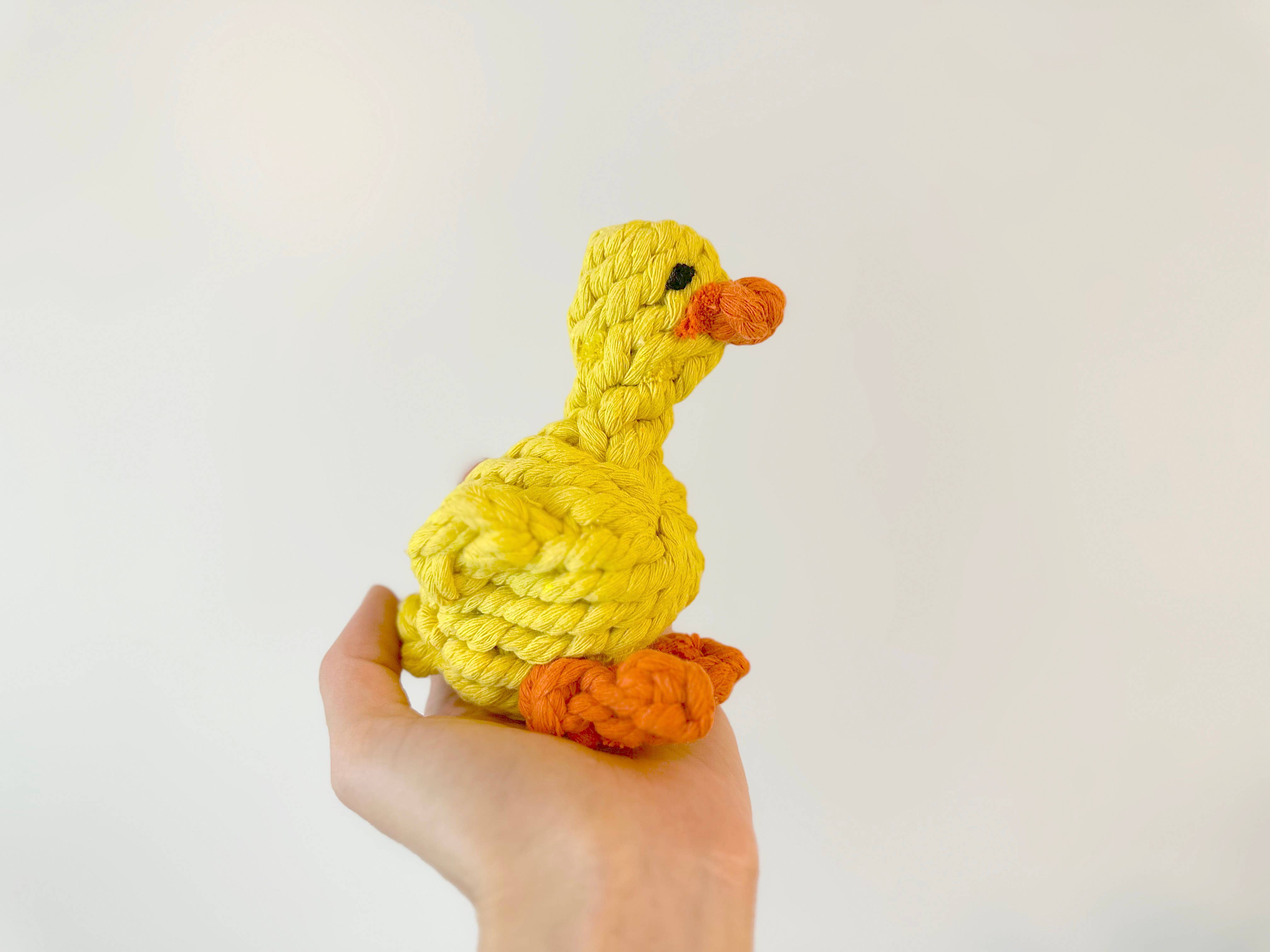 Handmade Sustainable Yellow Duck Rope Toys Image 1