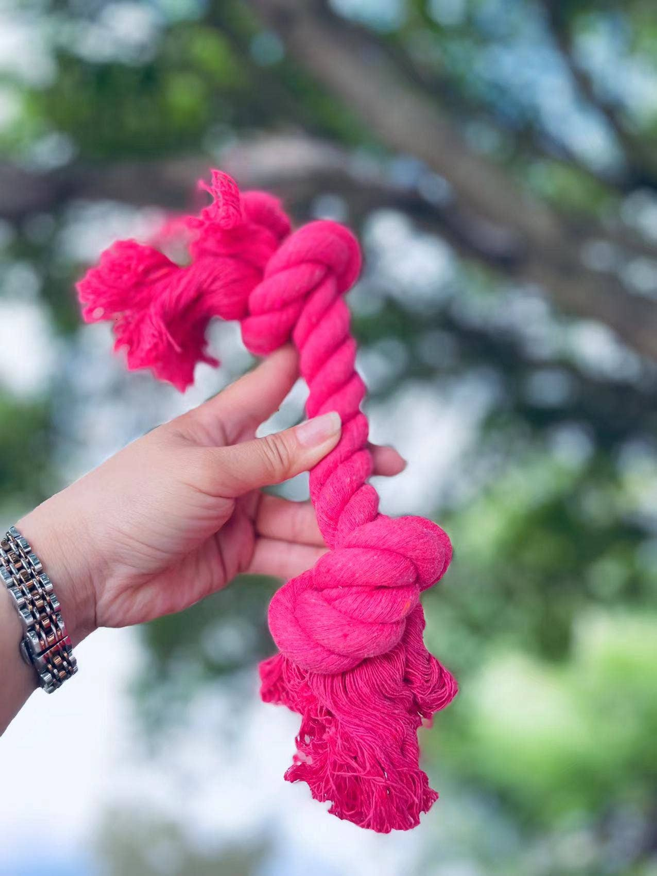 2-Knot Sustainable Dog Chew Rope Toys, Heavy Duty Dog Toys Image 1