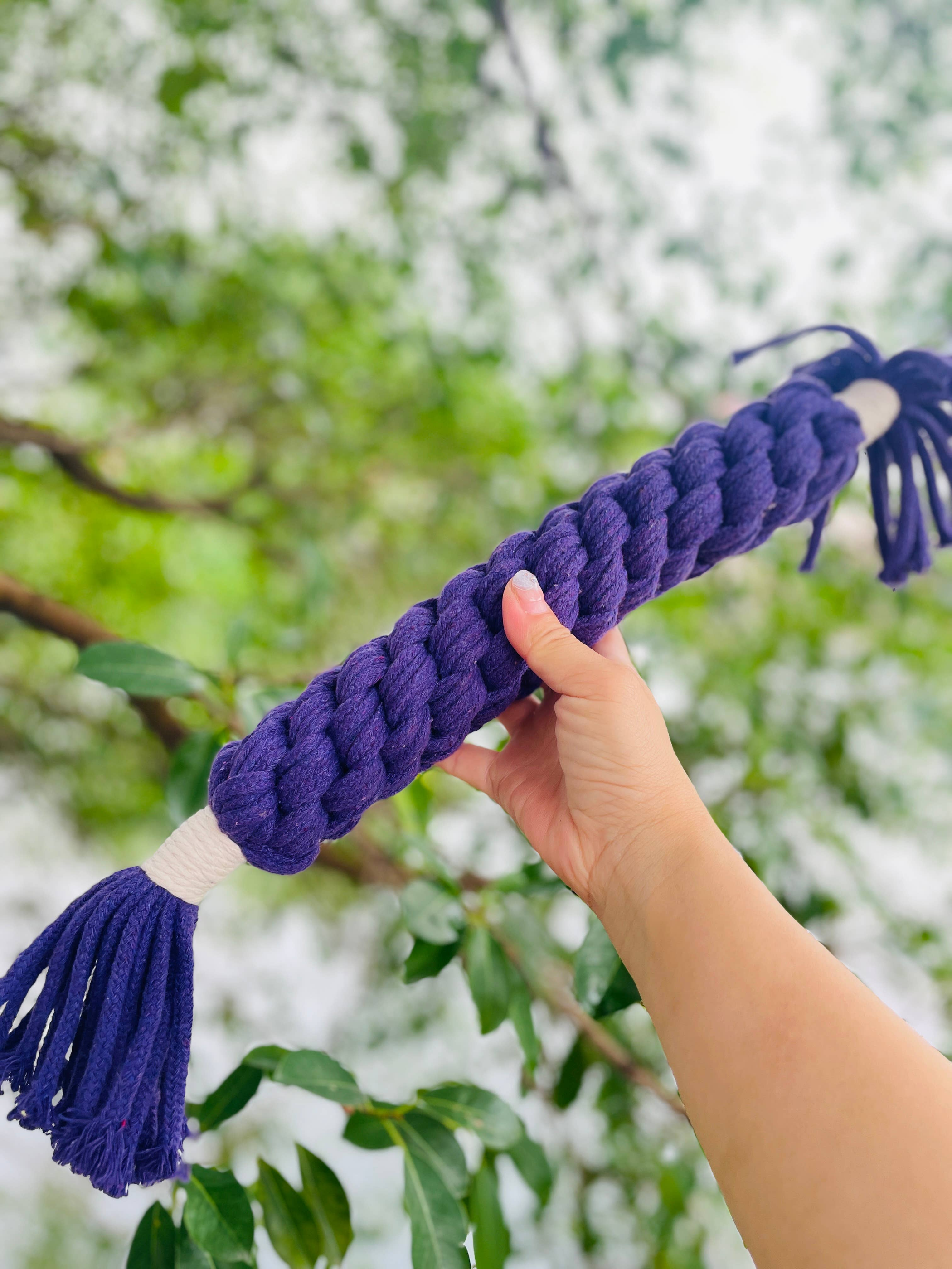 Large Handmade Macrame Purple Candy Rope for Big Dogs Image 1
