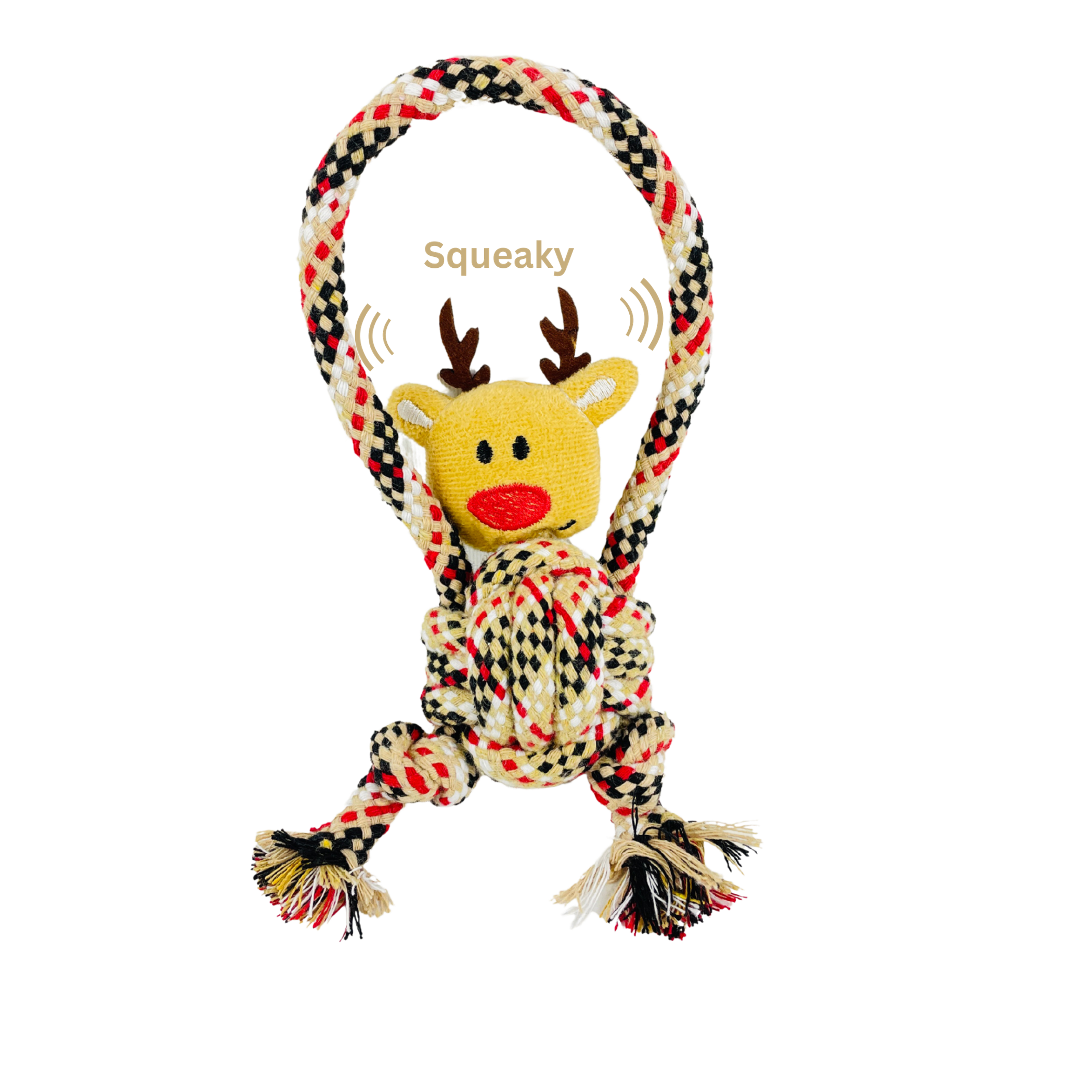 Eco-Deer Cotton Knotted Rope Chew Dog Plush Toy 3 in 1 Image 1