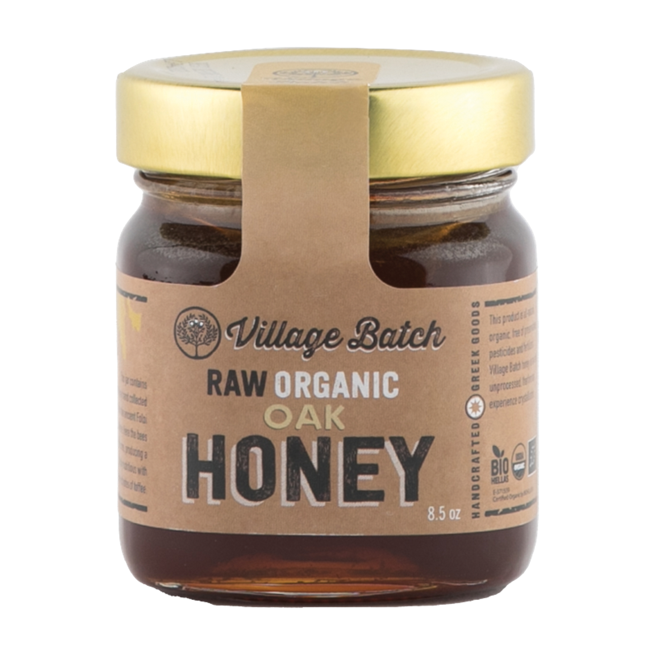 Honey Raw Organic Oak 8.5oz Dark Amber Nutritional Deep Caramel Flavor Toffee Notes Unheated Not Pasteurized