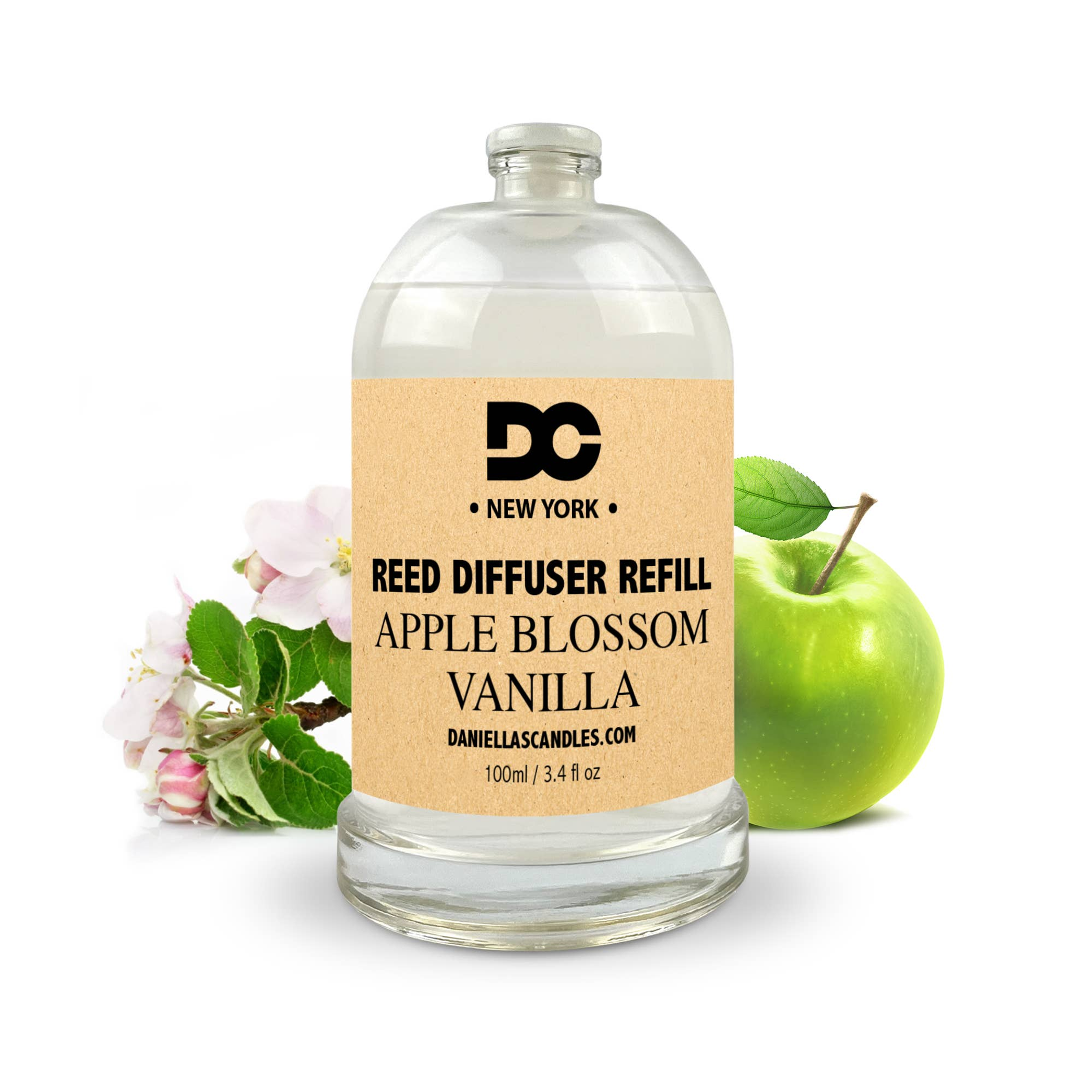 Reed Diffuser Refill Oil Aromatherapy Decorative Apple Blossom Vanilla Raspberry Blackberry Honeysuckle Amber 100 ml