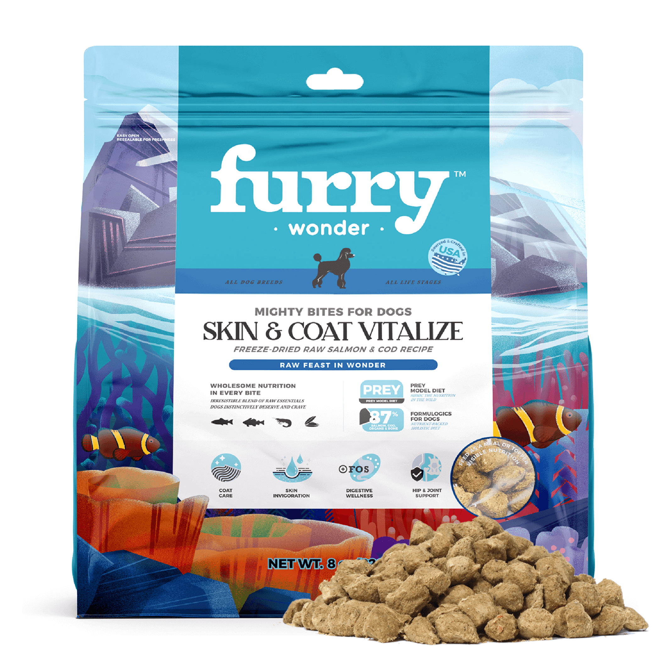 Skin&Coat Vitalize Freeze-Dried Raw Salmon&Cod Recipe for Dogs Image 1