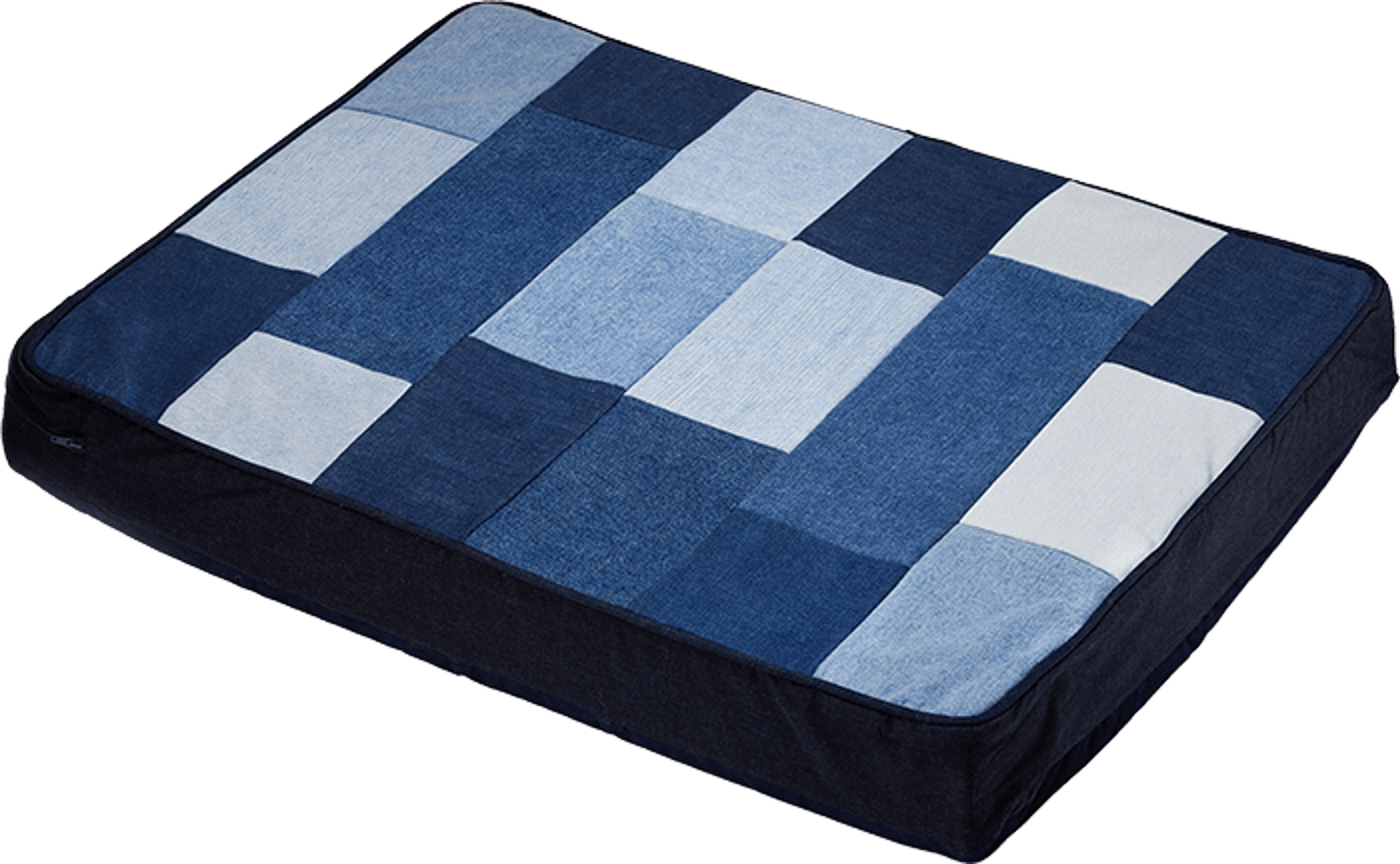 Patched Denim Dog Bed Image 1