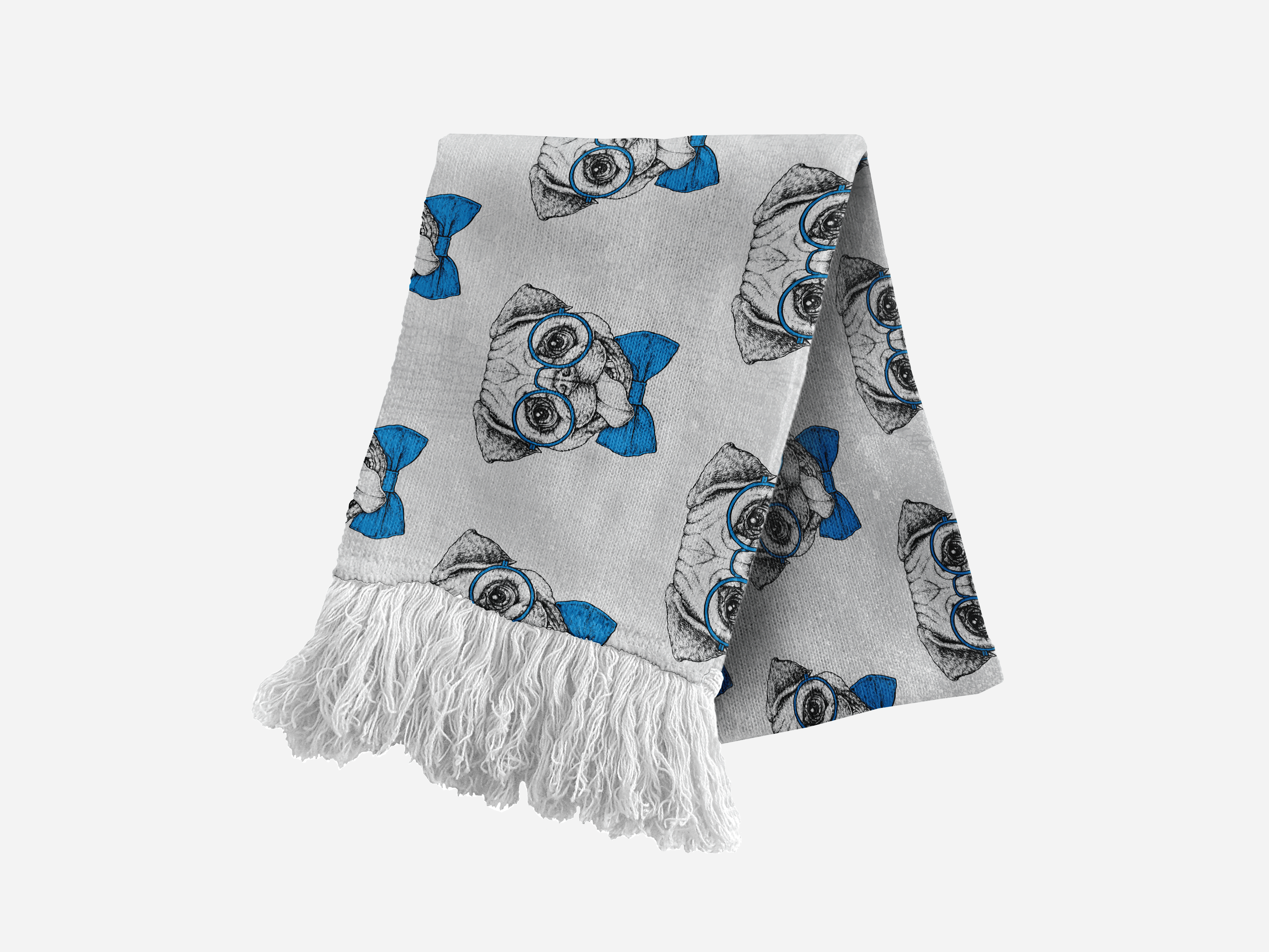 Smartie Pants Pug Luxury Turkish Scarves Image 1