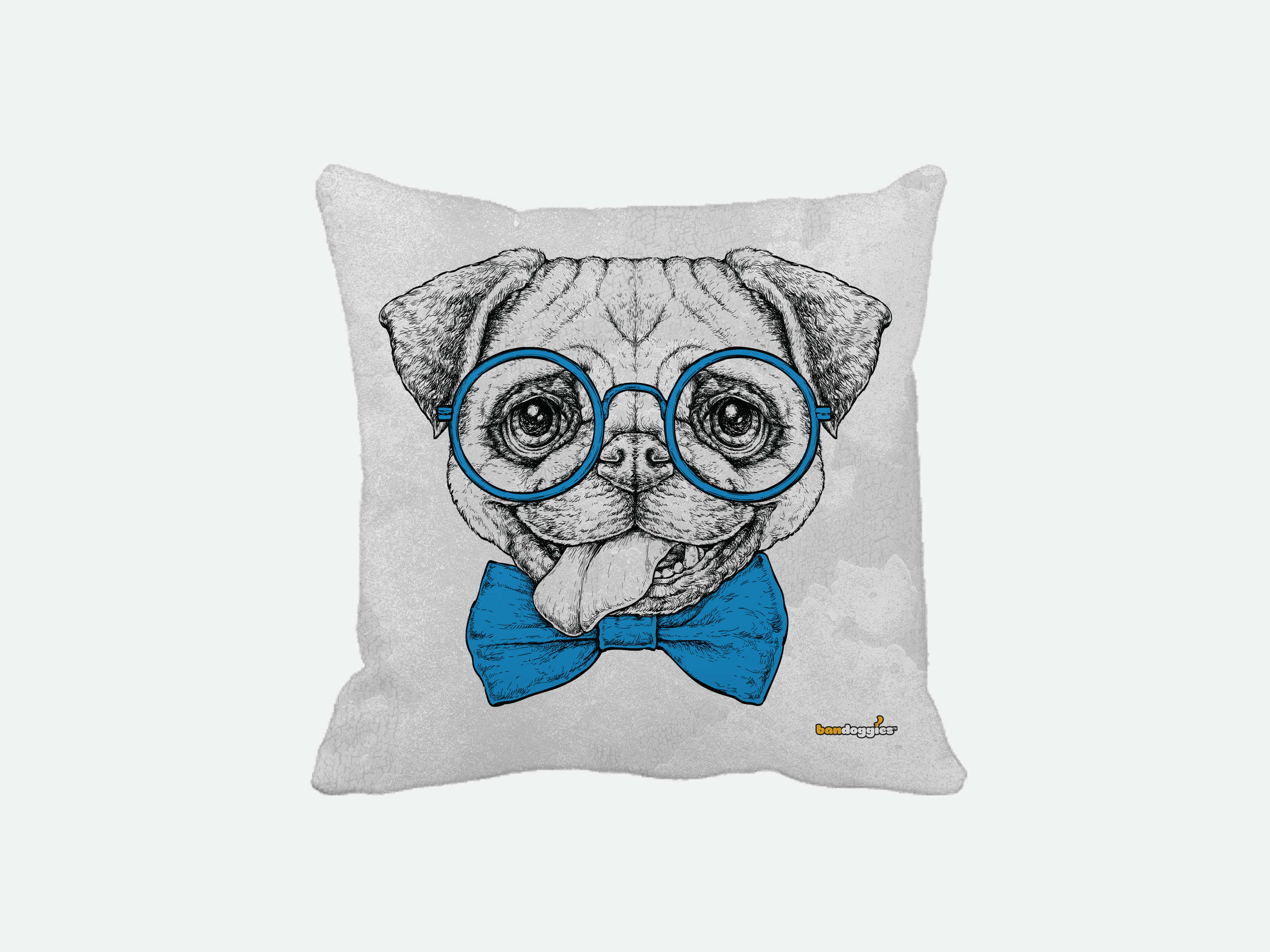 Smartie Pants Pug Throw Pillow Image 1