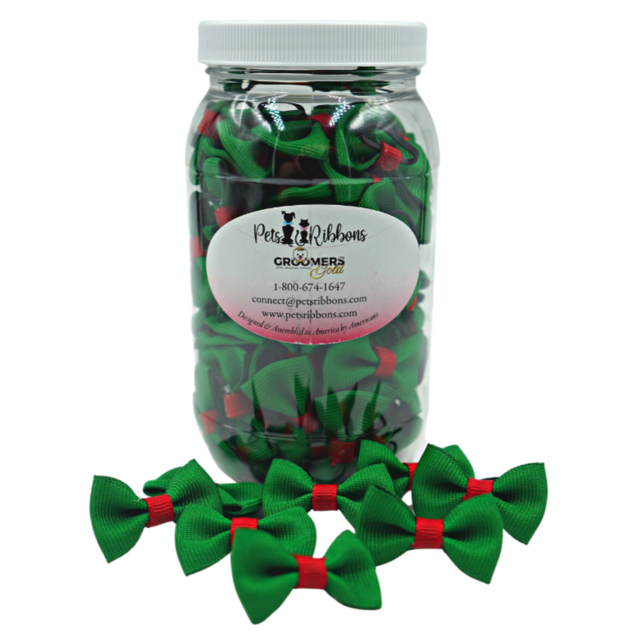 GD110 | 50-100 Christmas Dog / Cat Dinky bows in a bottle|Pets Ribbons Image 1