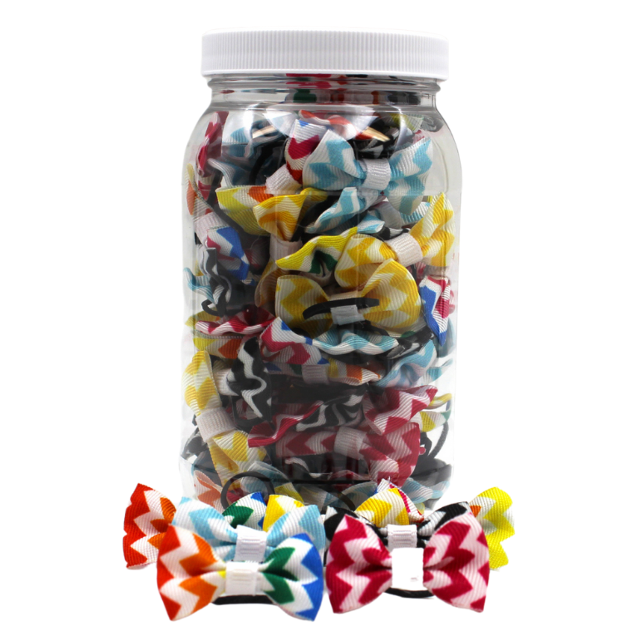 GD121 | 50-100 Chevron Groomers Dinky dog/cat Bows in Jar|Pets Ribbons Image 1