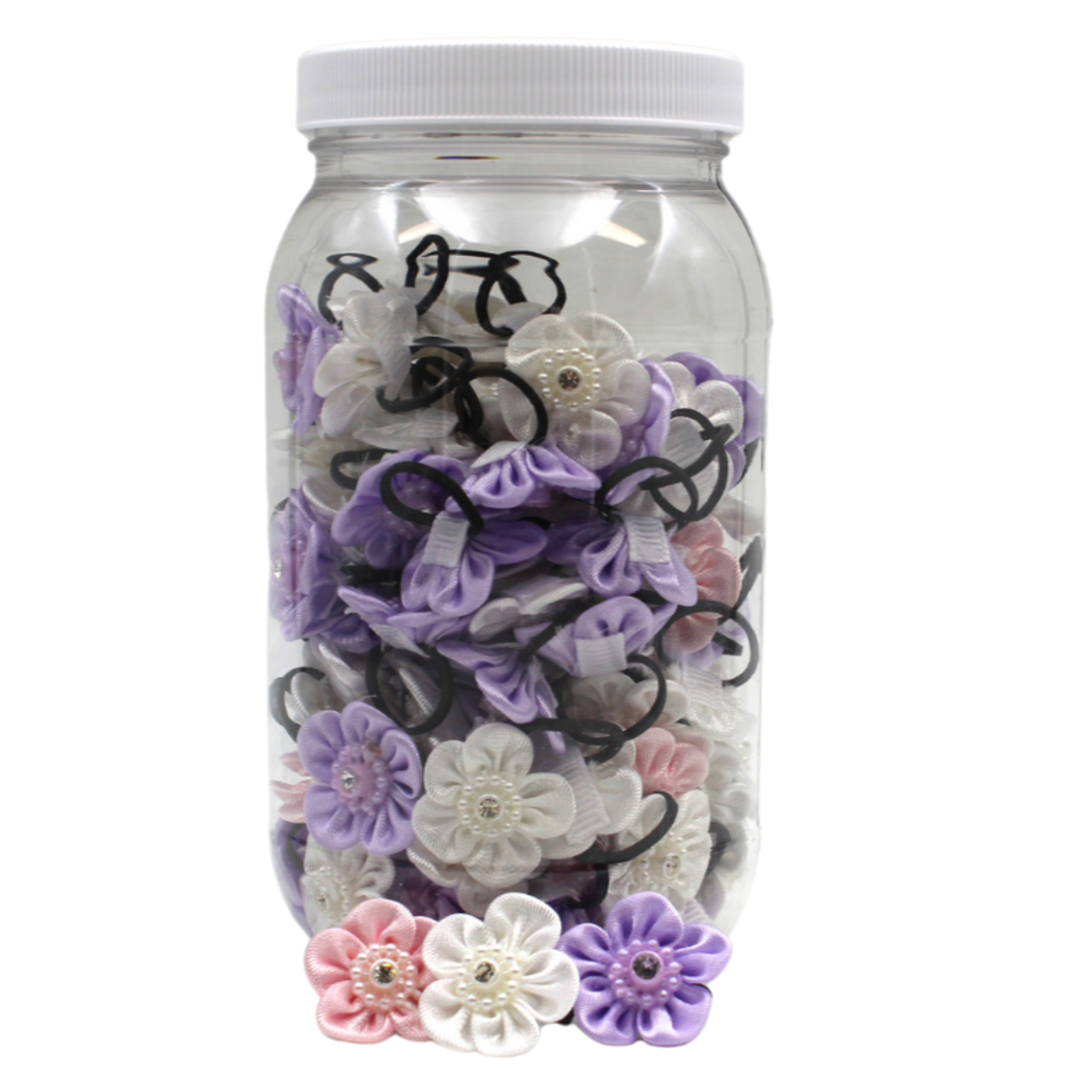 GD124 | 50-100 Flower Groomers Dinky Dog / Cat Bows in Jar|Pets Ribbons Image 1