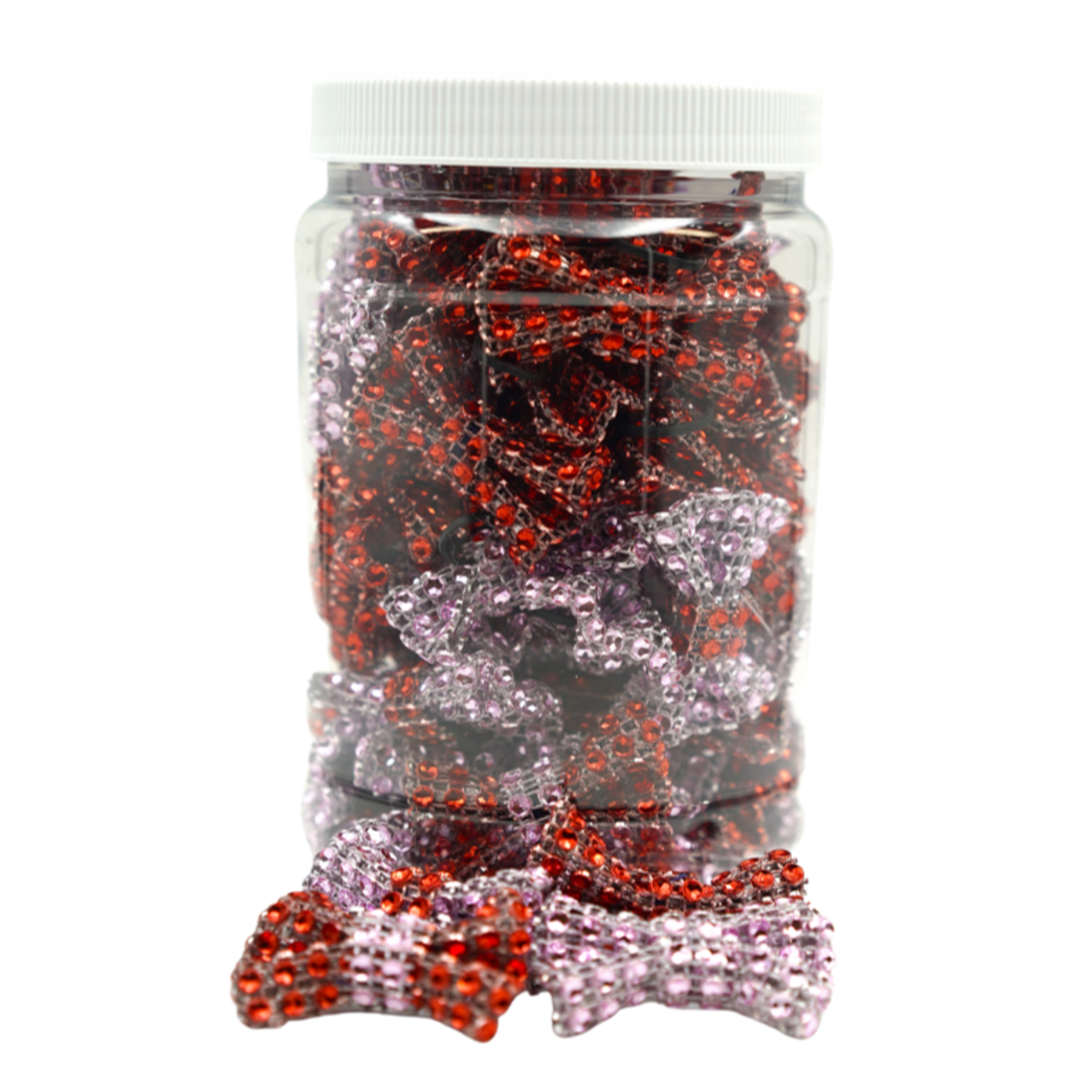 GG001VA | Groomers Jar | 50-100 dog bows in a jar - Valentine Bling|Pets Ribbons Image 1