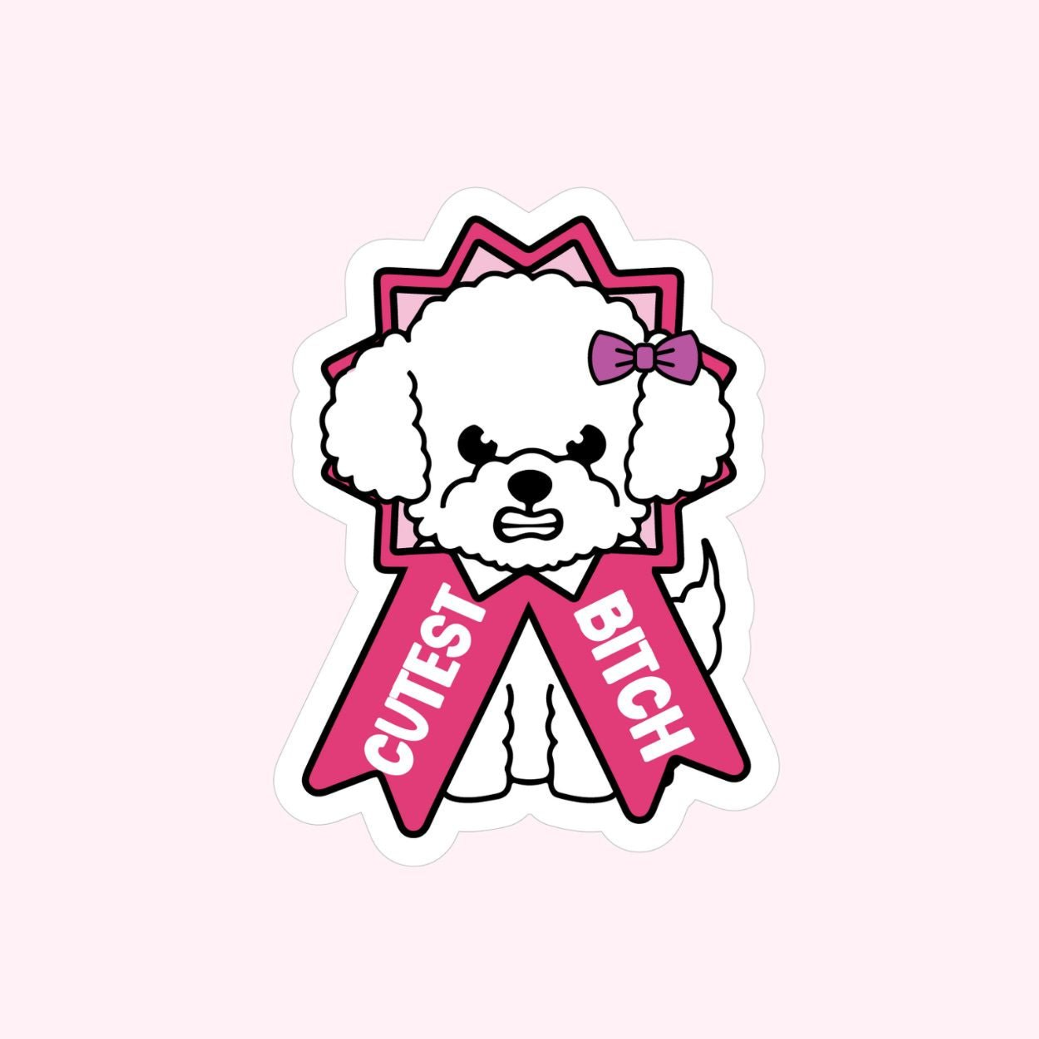 Cutest Bitch Sticker Image 1