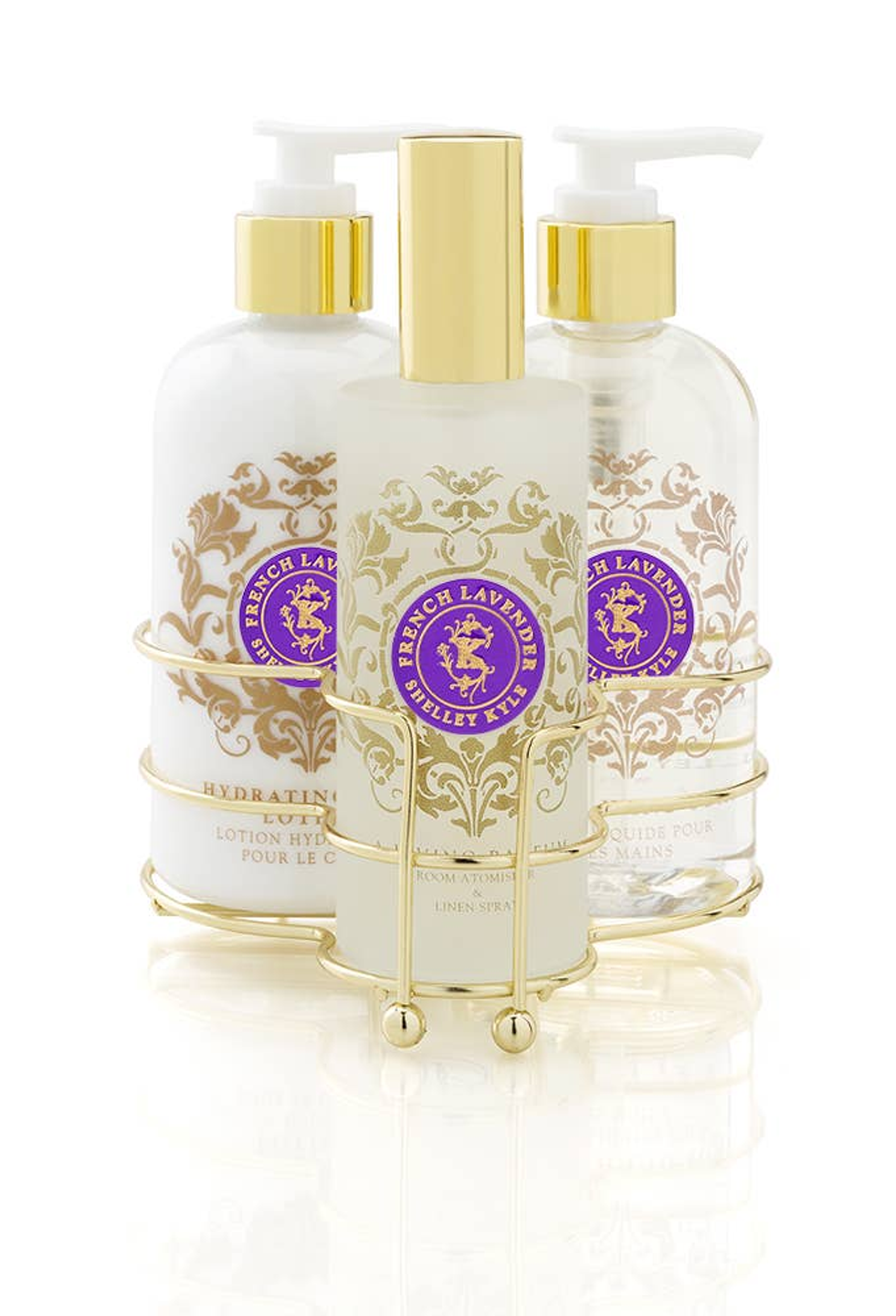 French Lavender Three Piece Vanity Caddy