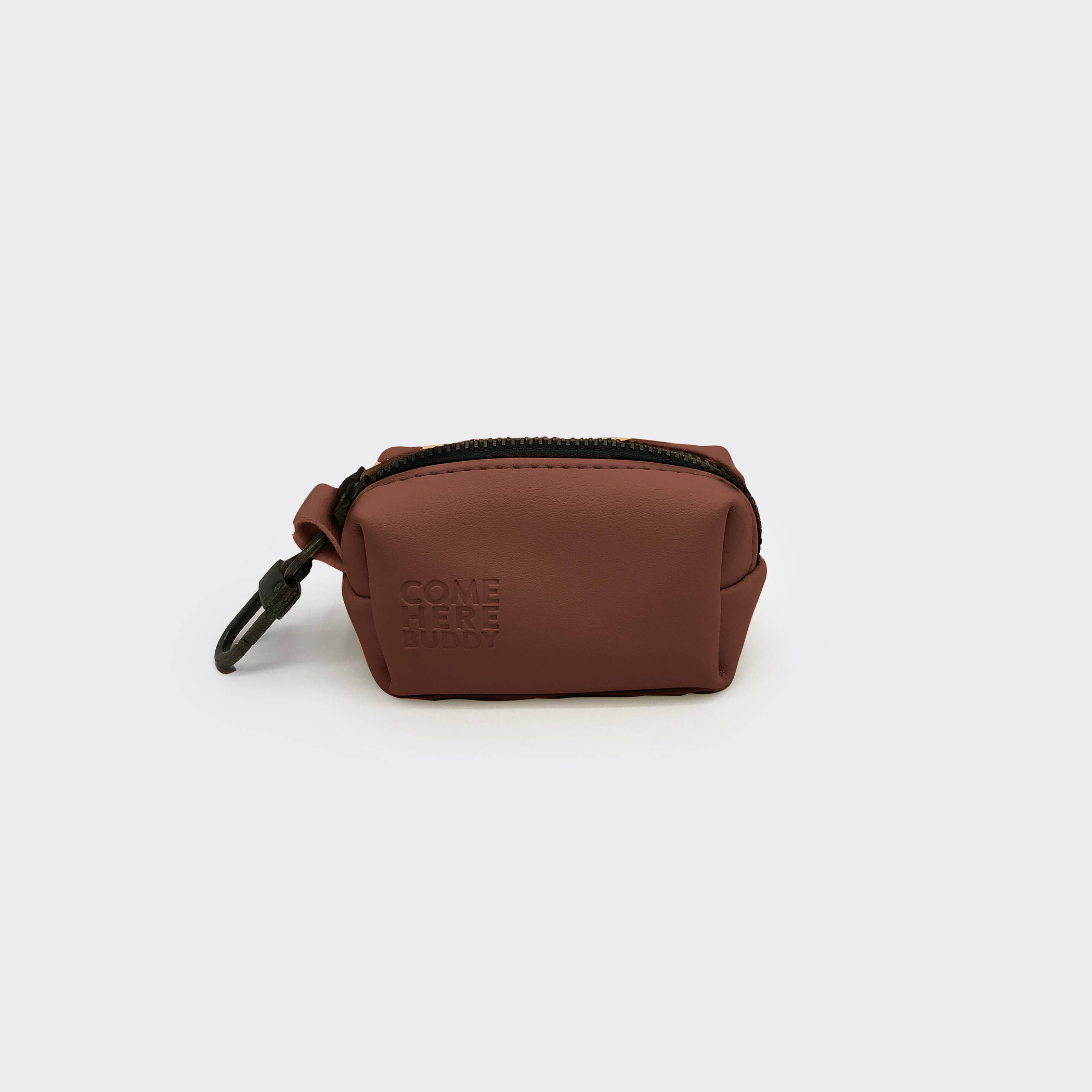 Brown Leather Poop Bag Dispenser Image 1