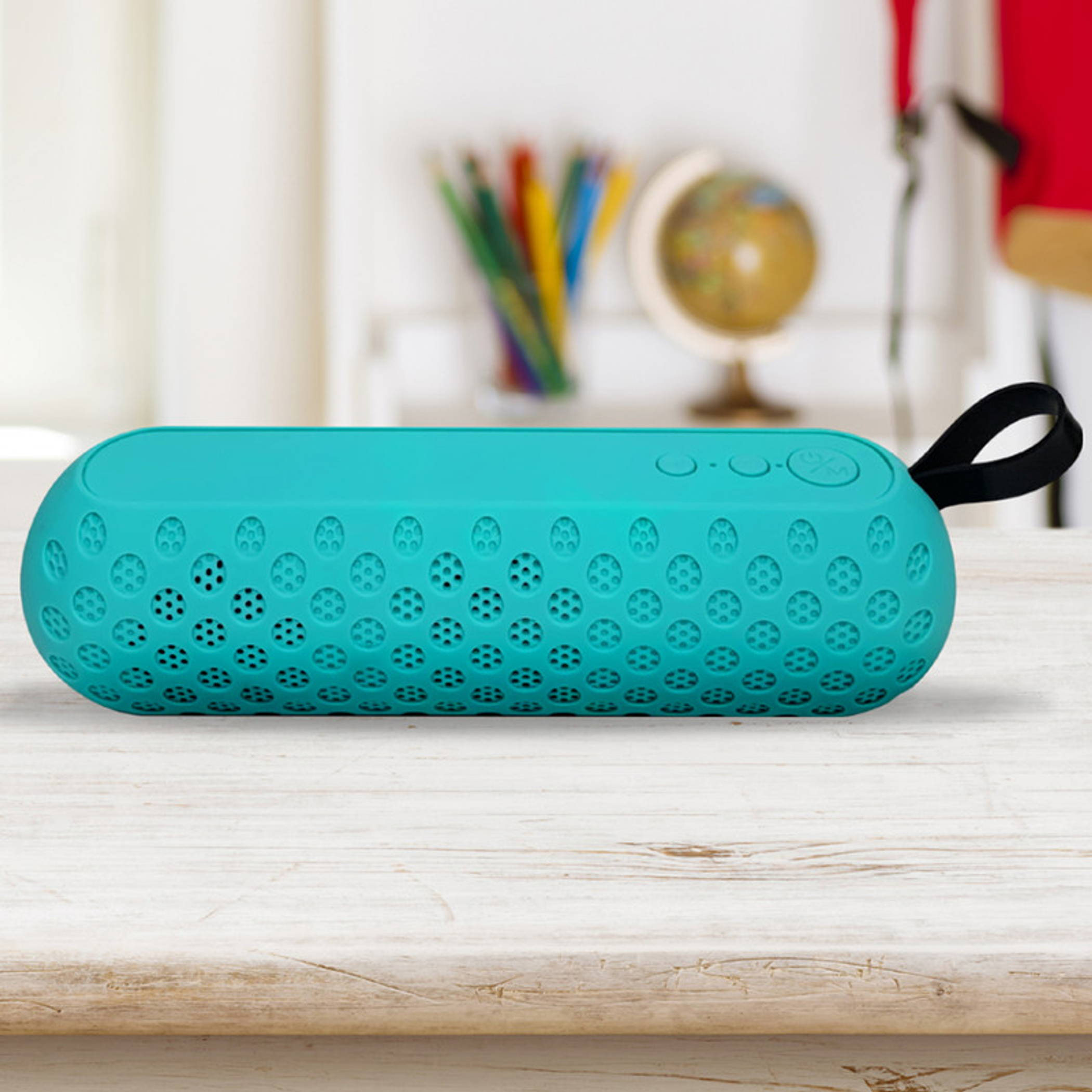 Bluetooth Speaker Wireless Sound System Aqua Portable 6 Watts SD Card Slot USB Port Hands-free Microphone 6 Hours Usage