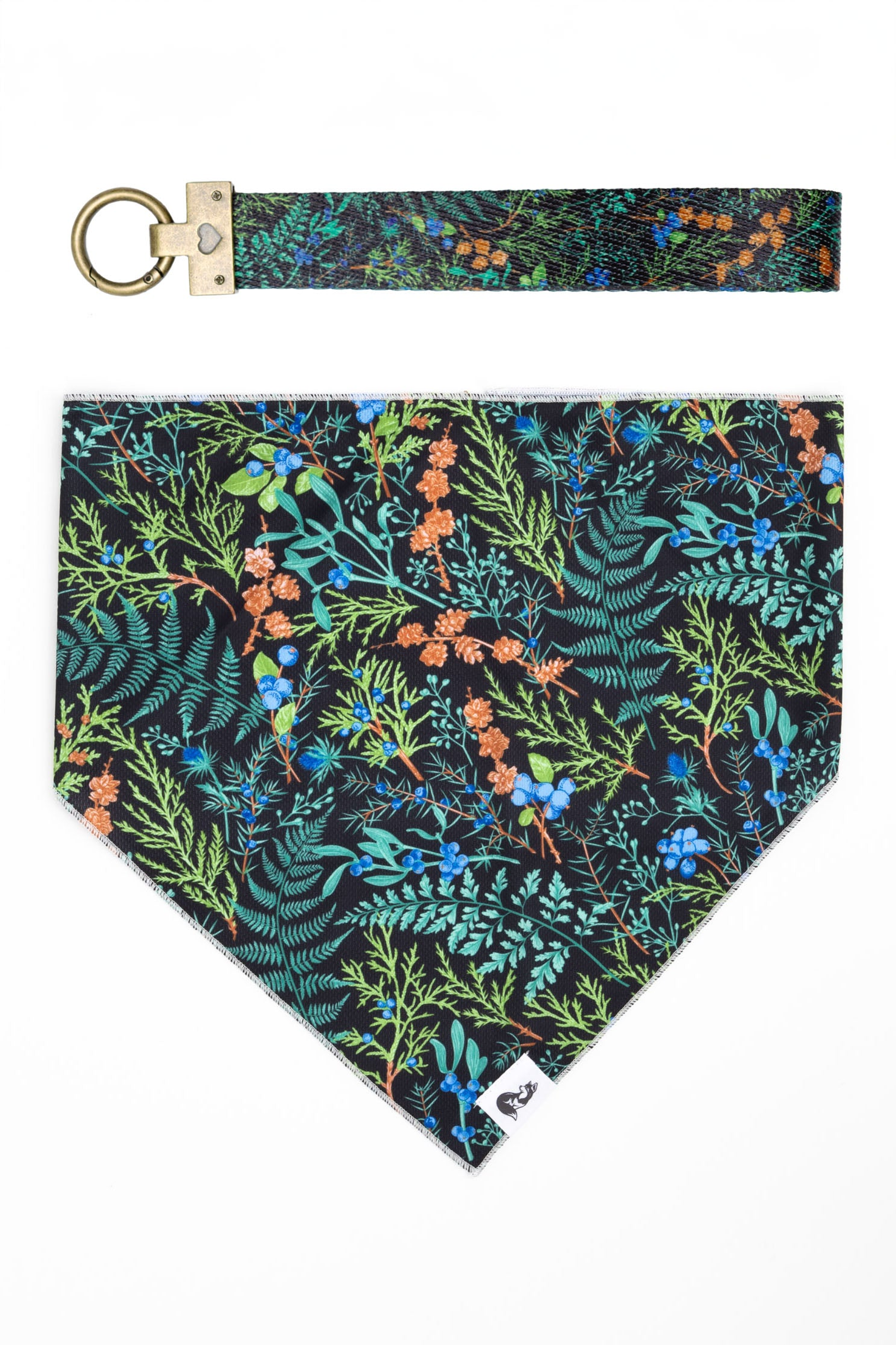 Magical Fern Forest Dog Bandana & Matching Keychain Image 1