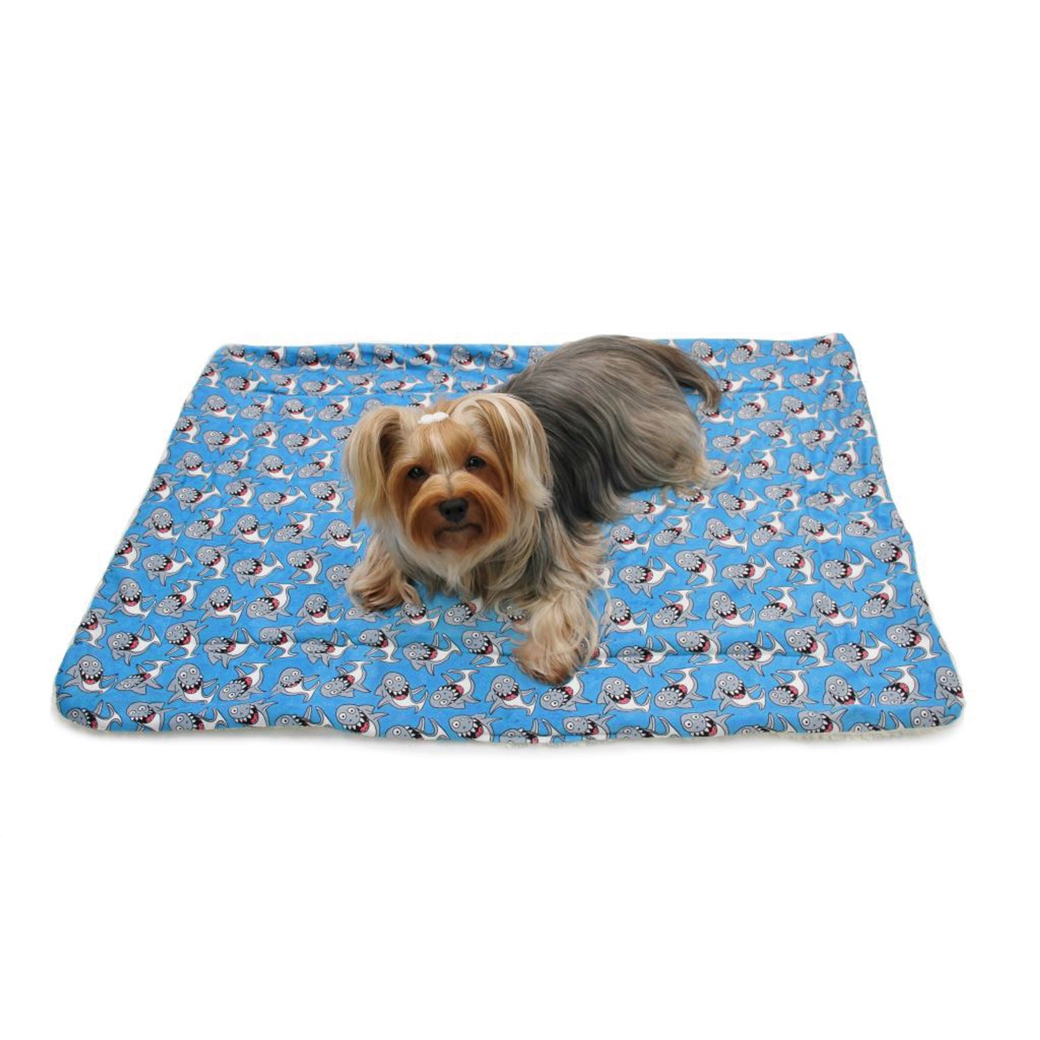 Ultra Soft Minky/Plush Silly Sharks Blanket Image 1