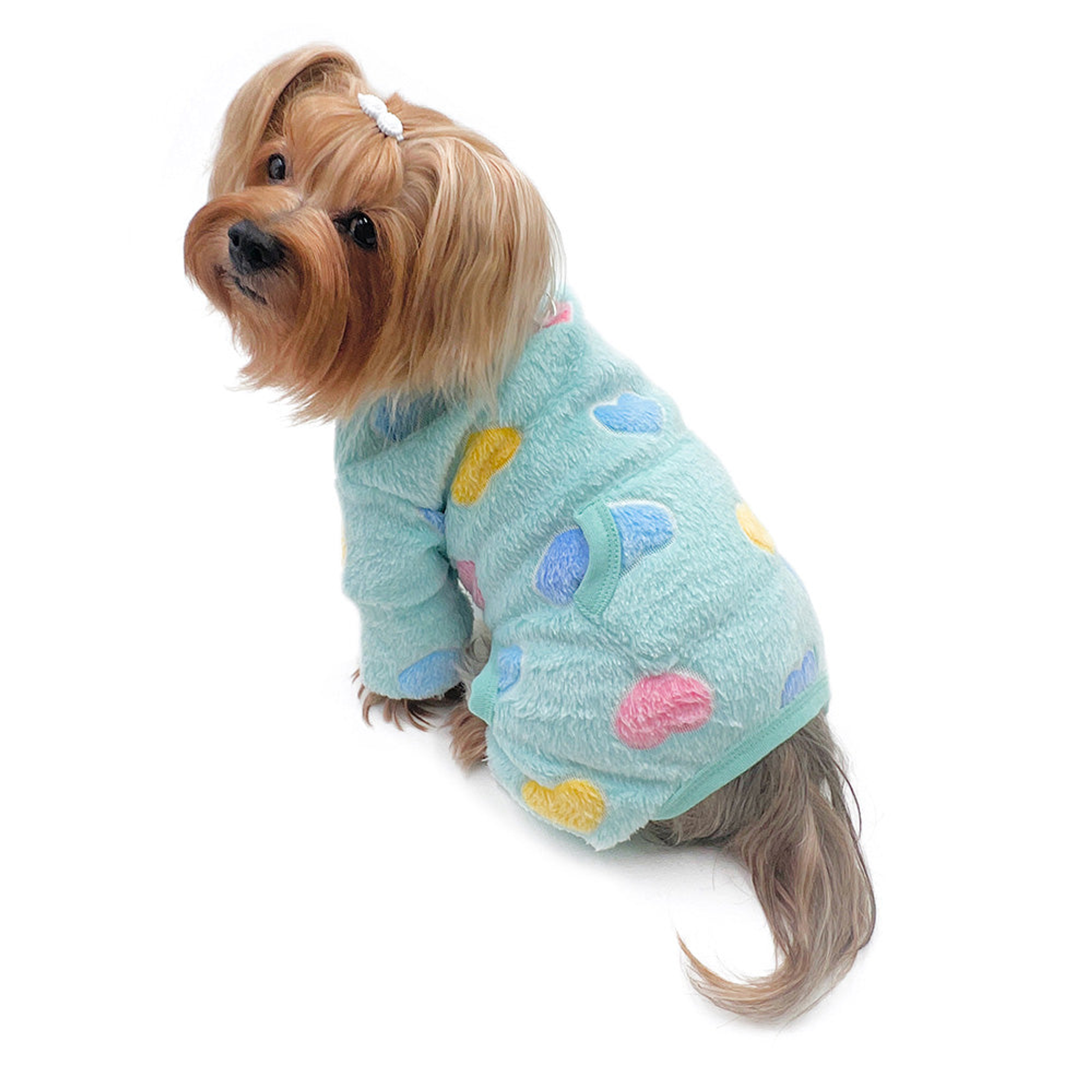 Ultra Plush Colorful Hearts Turtleneck Pajamas Image 1