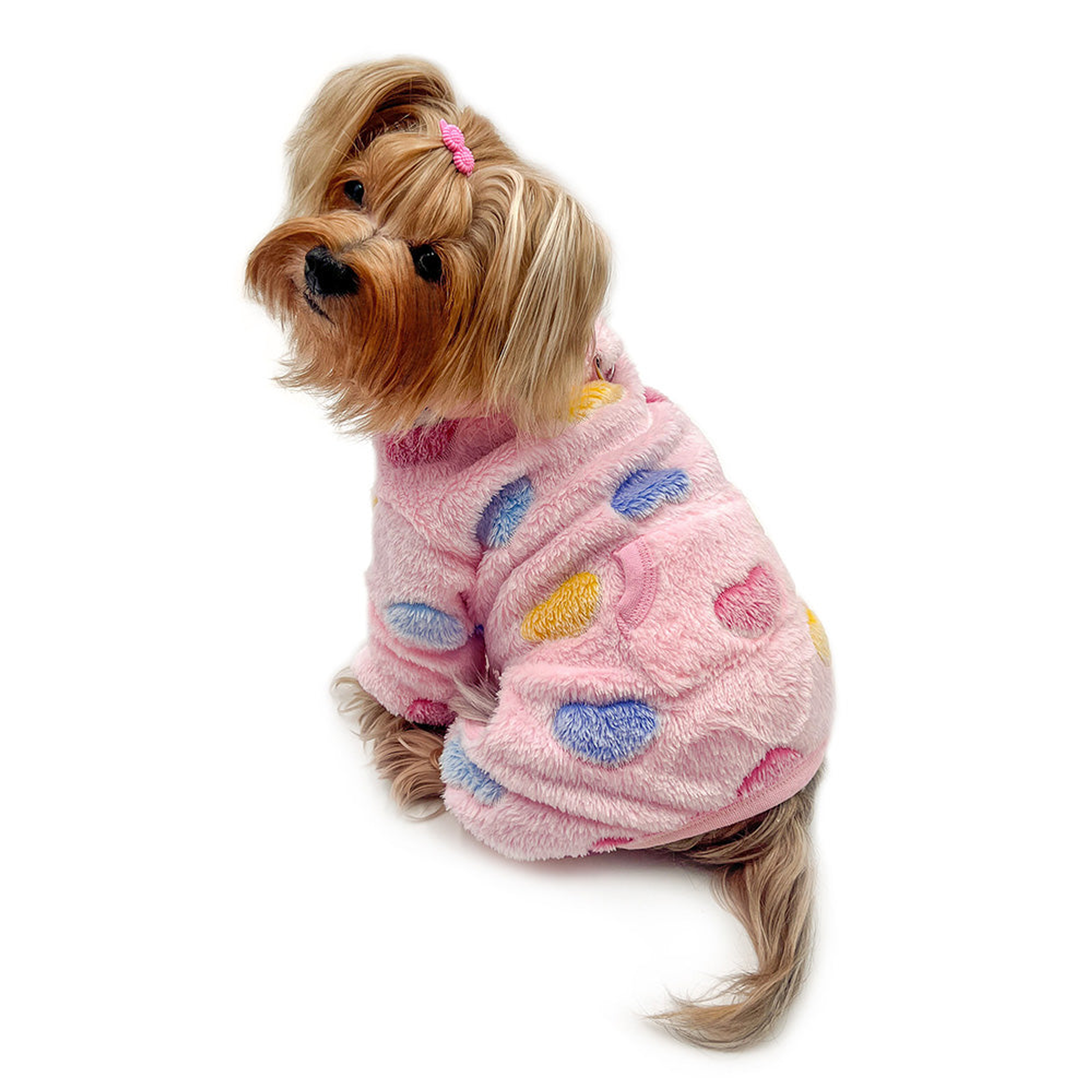 Ultra Plush Colorful Hearts Turtleneck Pajamas Image 1