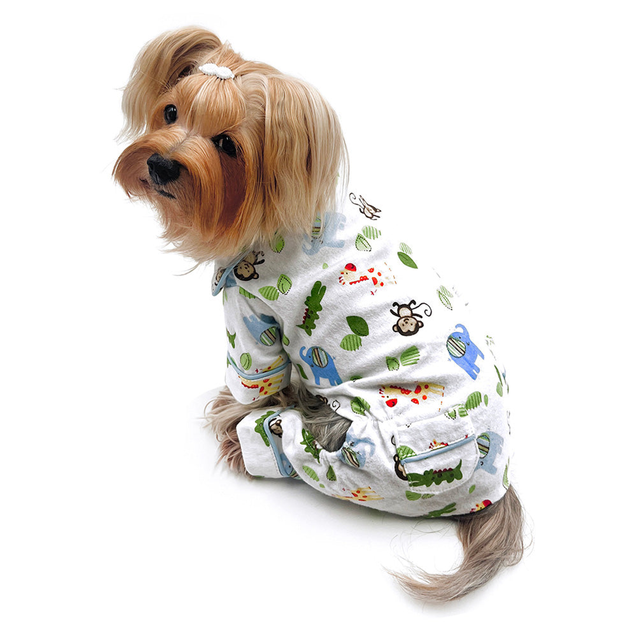 Zoo Animals Flannel Pajamas with 2 Pockets Image 1