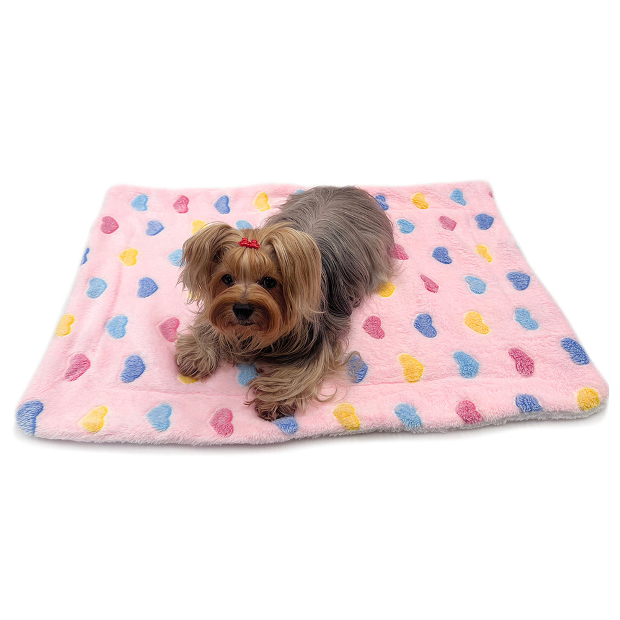 Ultra Plush Colorful Hearts Blanket Image 1