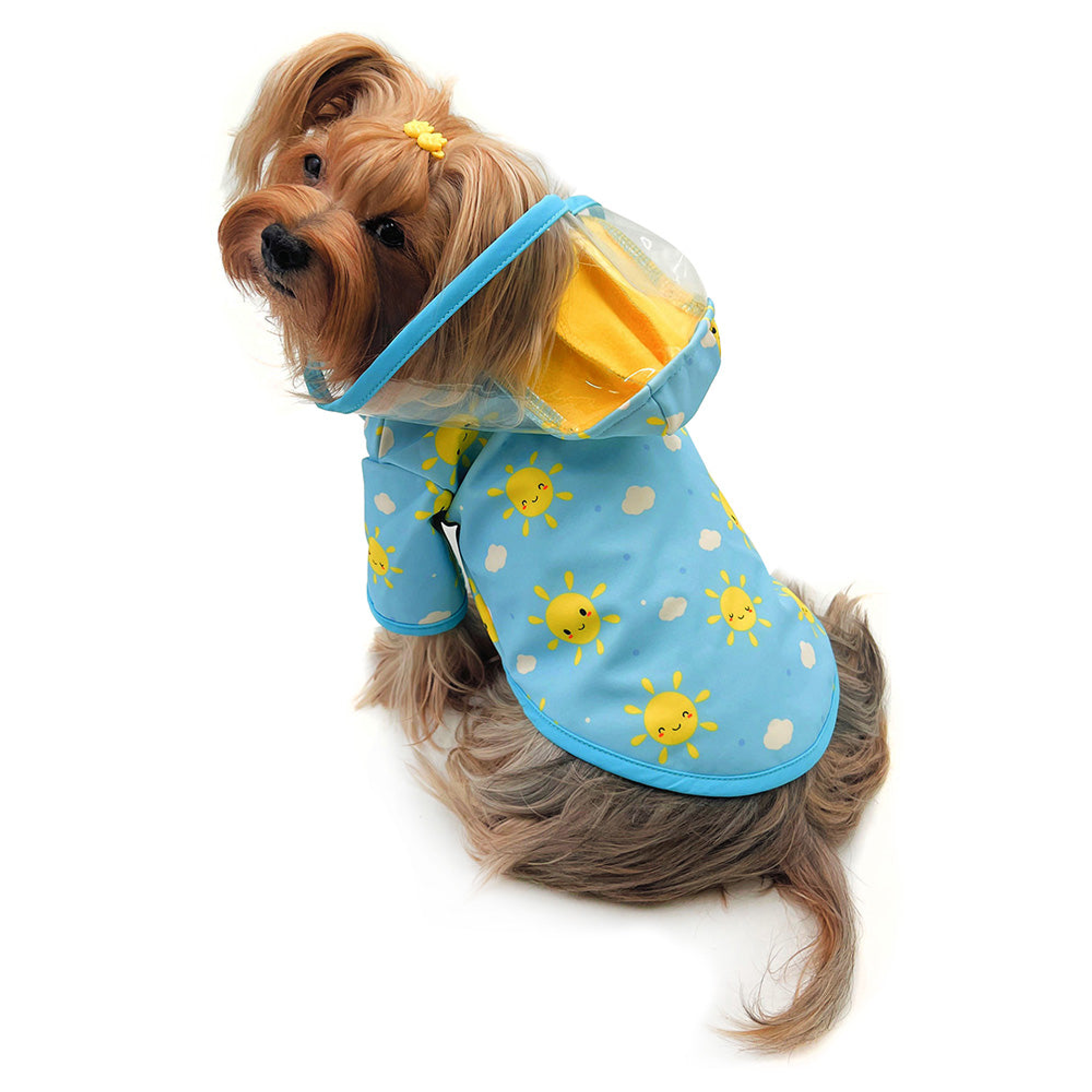 Clear View Happy Sunshine Raincoat with Fleece Lining and Detachable Hood Image 1