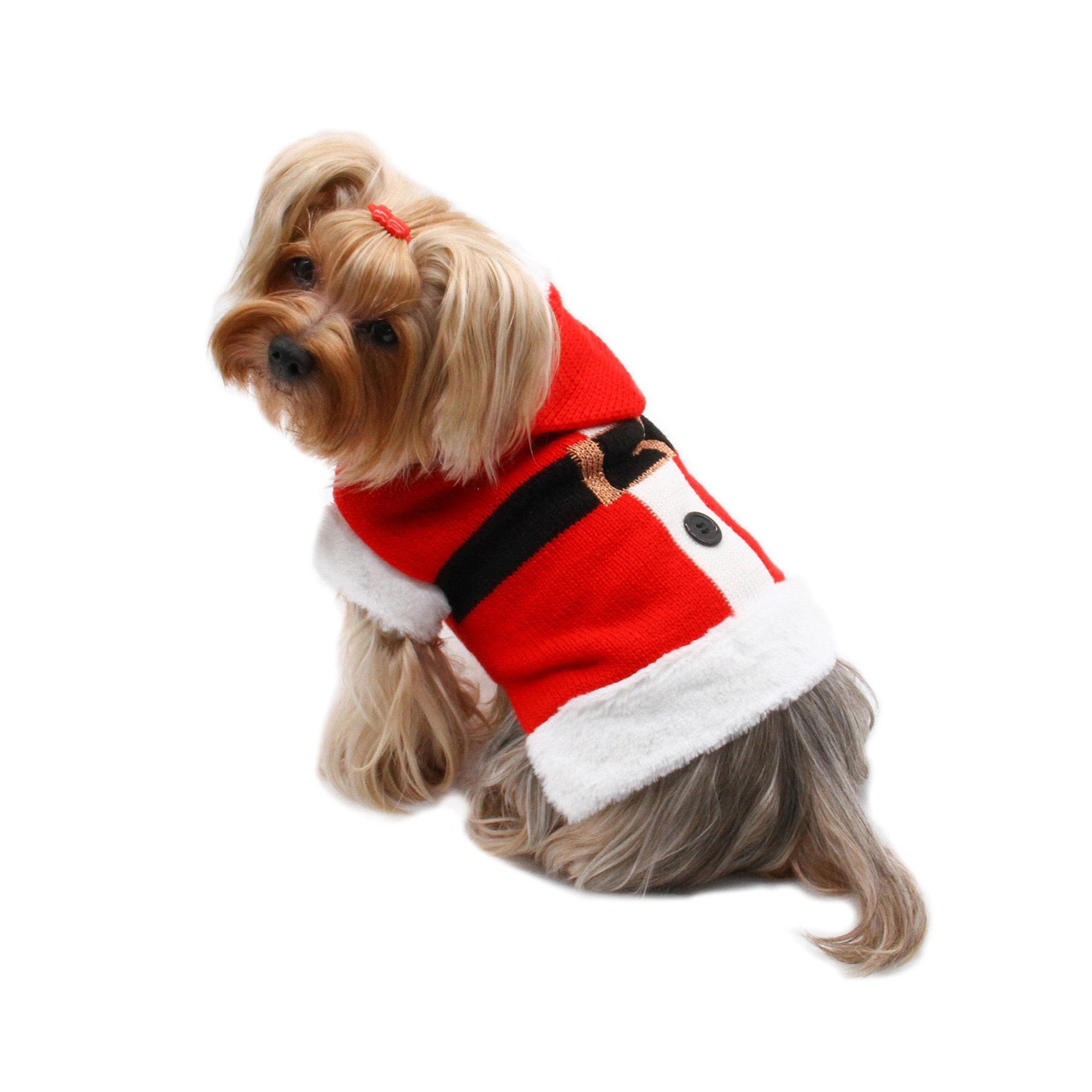 Santa Hooded Sweater with Soft Fur Trims Image 1