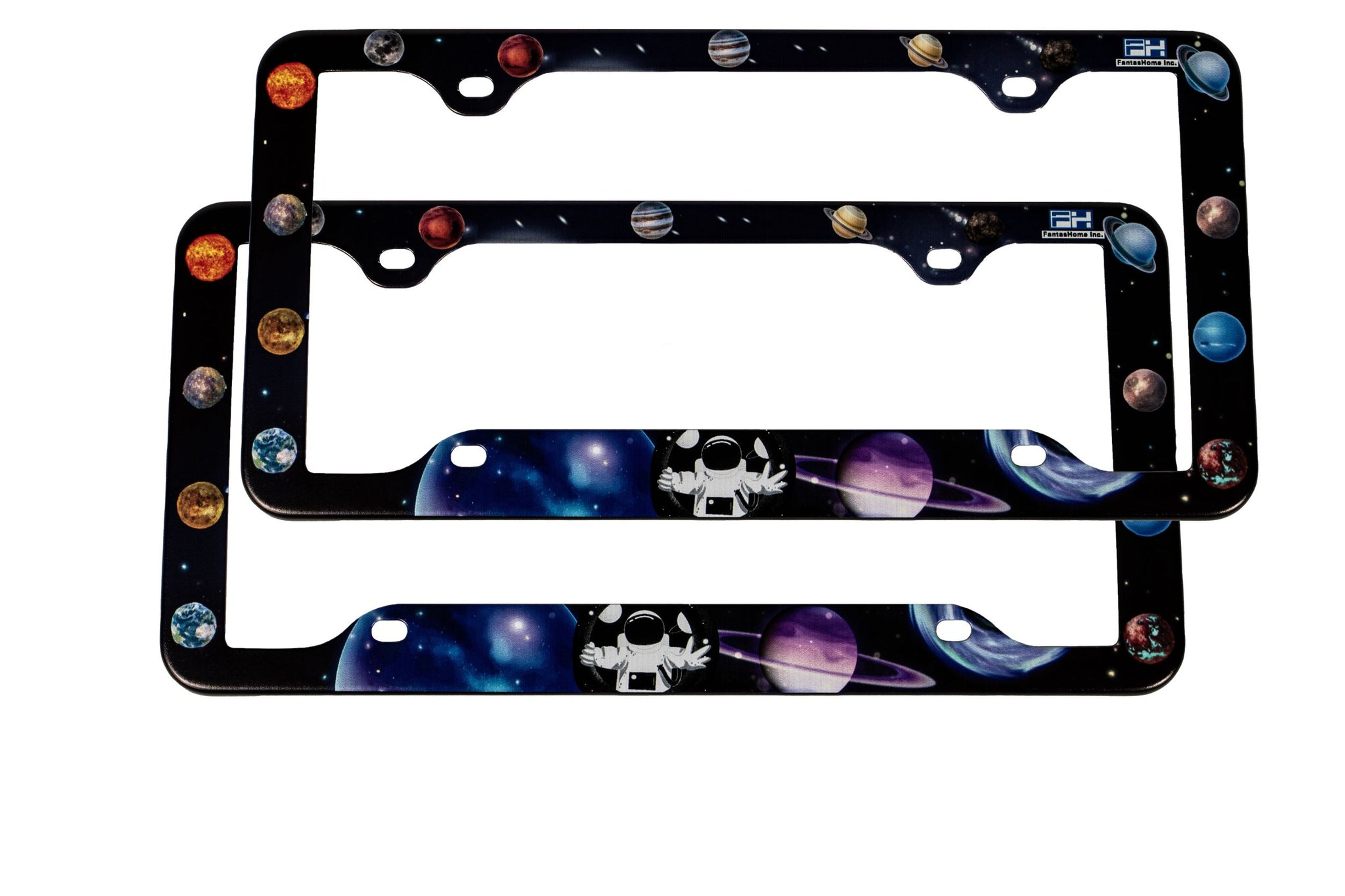 License Plate Frame Cover 2 Pack Stainless Metal US Standard Size 12.75 x 6.25 Inches 4 Pre-Drilled Holes 4 Sets of Screws