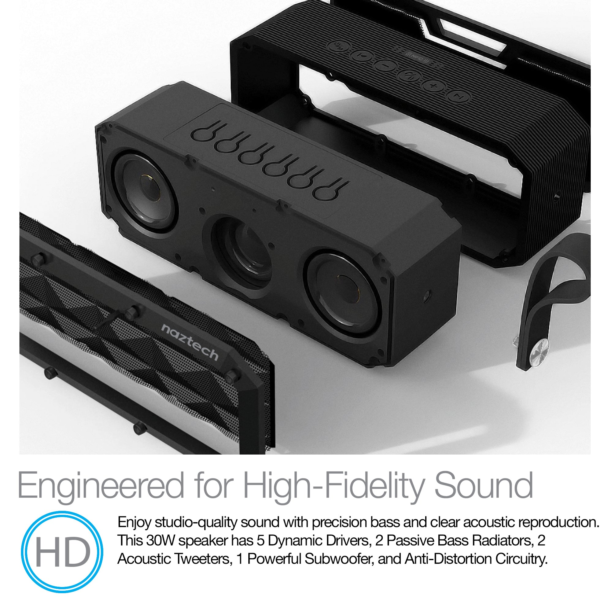 Wireless Speaker Bluetooth Streaming Deep Bass 30 Watt Portable Rugged IPX6 16 Hour Playtime
