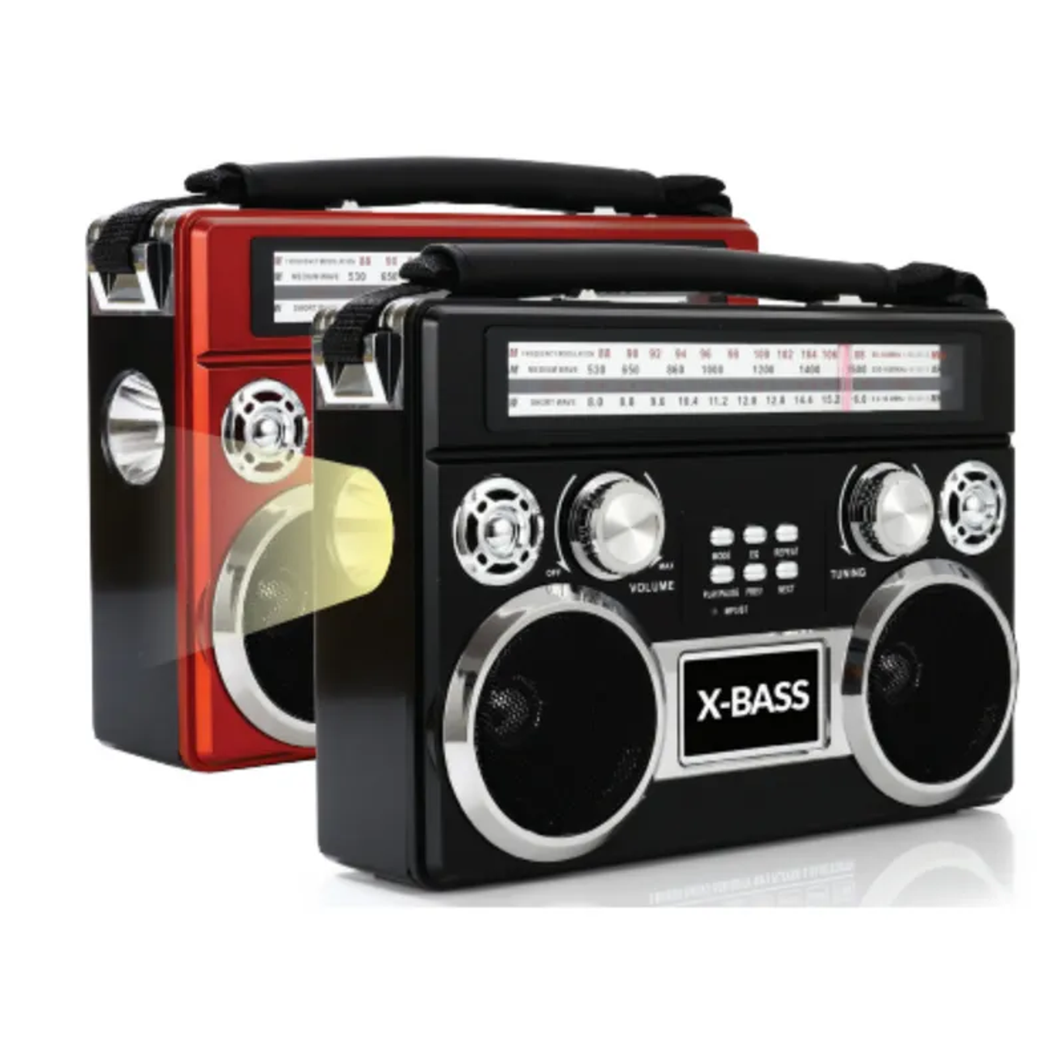 Portable Radio with Bluetooth and Flashlight AM FM SW Receiver High Sensitivity 3 Band USB SD AUX Input Rechargeable Battery Telescopic Antenna