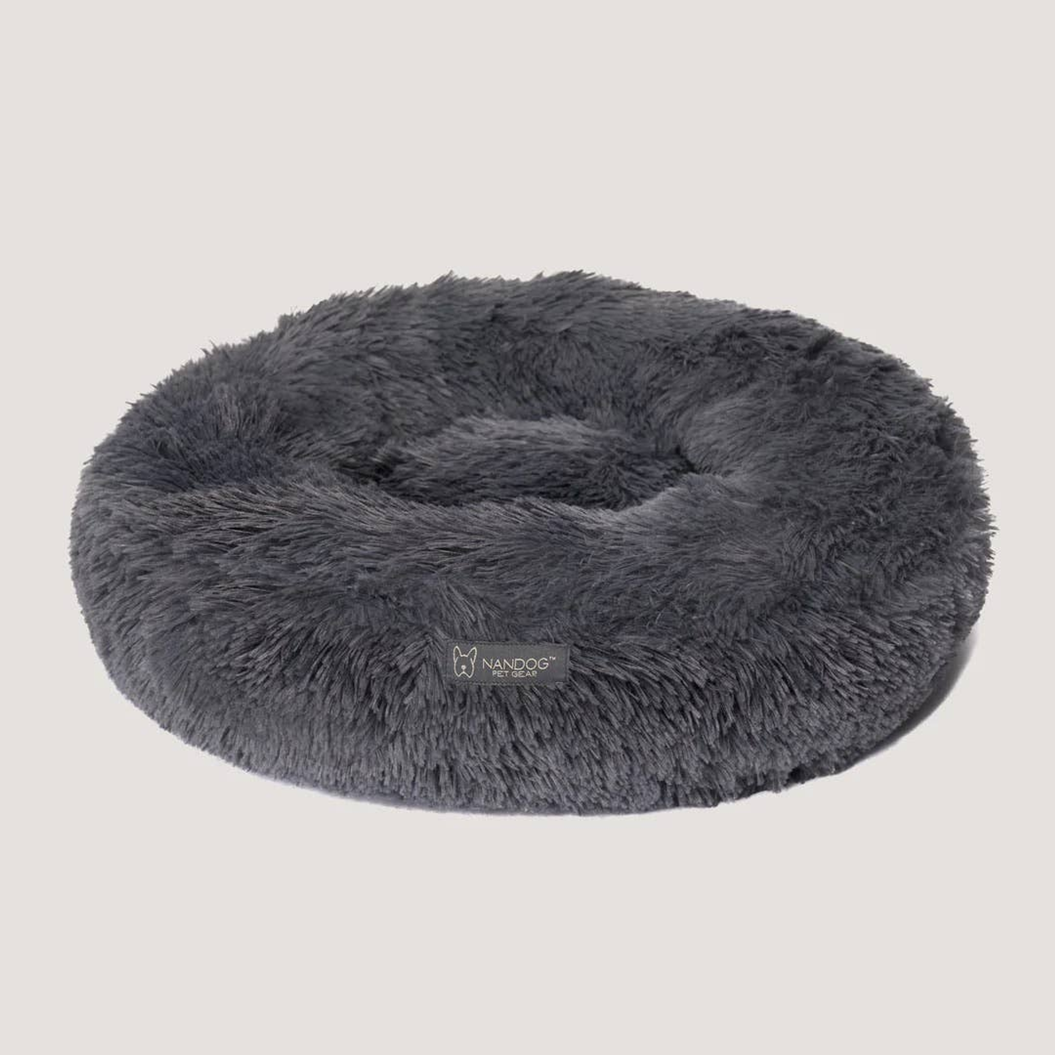 NANDOG Dark Grey Calming Shaggy Bed Image 1
