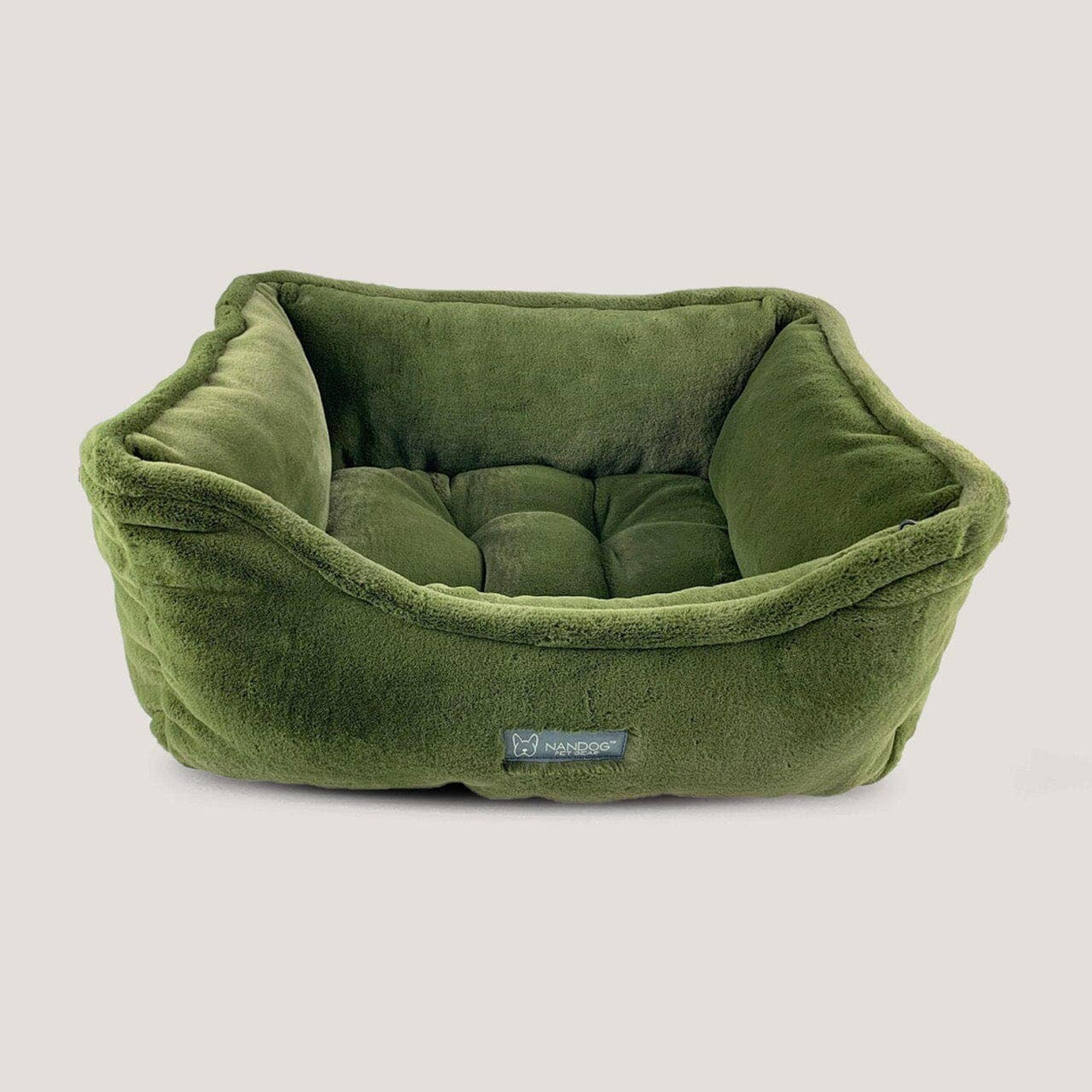 NANDOG Cloud Reversible Pet Bed -OLIVE GREEN Image 1