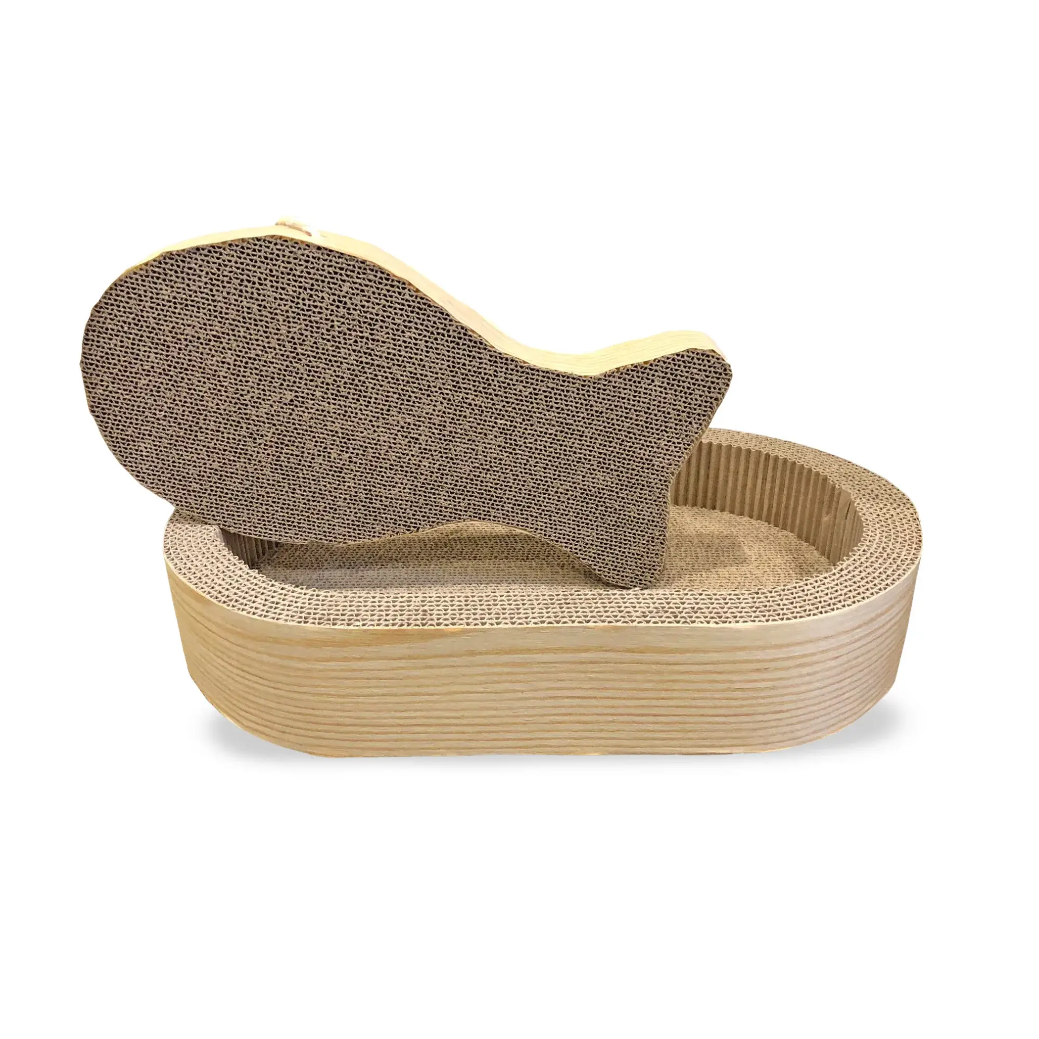 NANDOG Cat Scratcher Two Piece Oval With Inner Fish Image 1