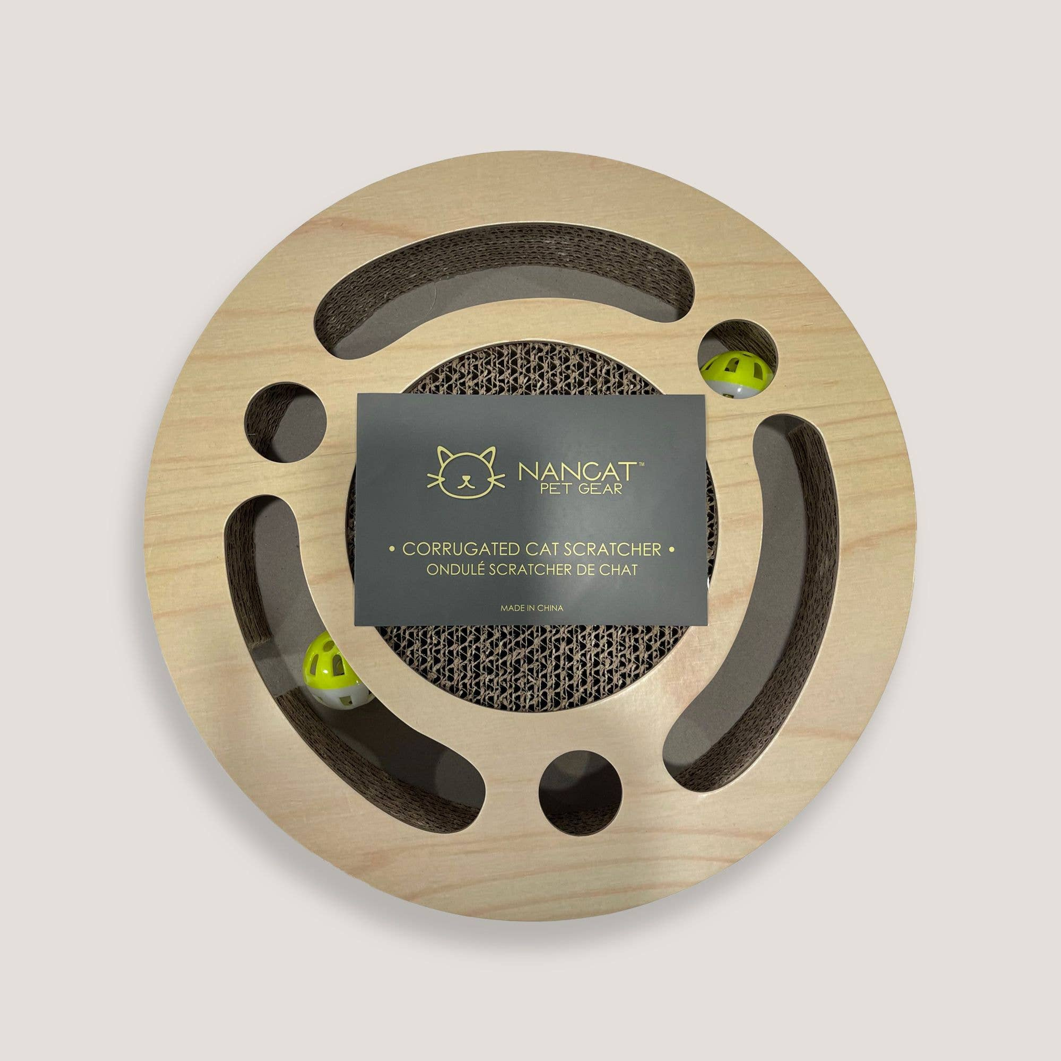 NANDOG Round Shape Open Play Set Wood Cat Scratcher Image 1