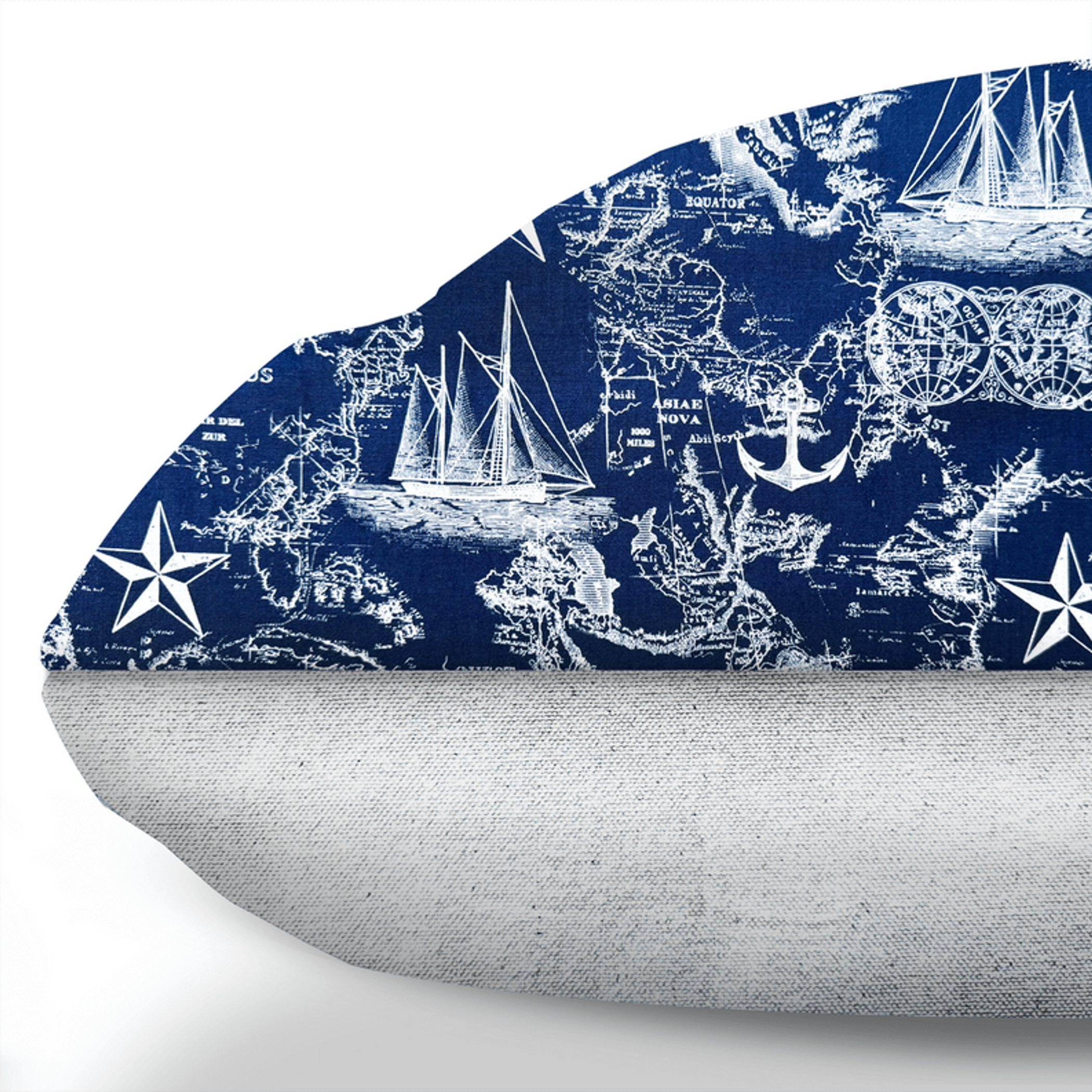 Carta Marina Navy Vintage Nautical Toile Duvet-style Dog Bed Image 1
