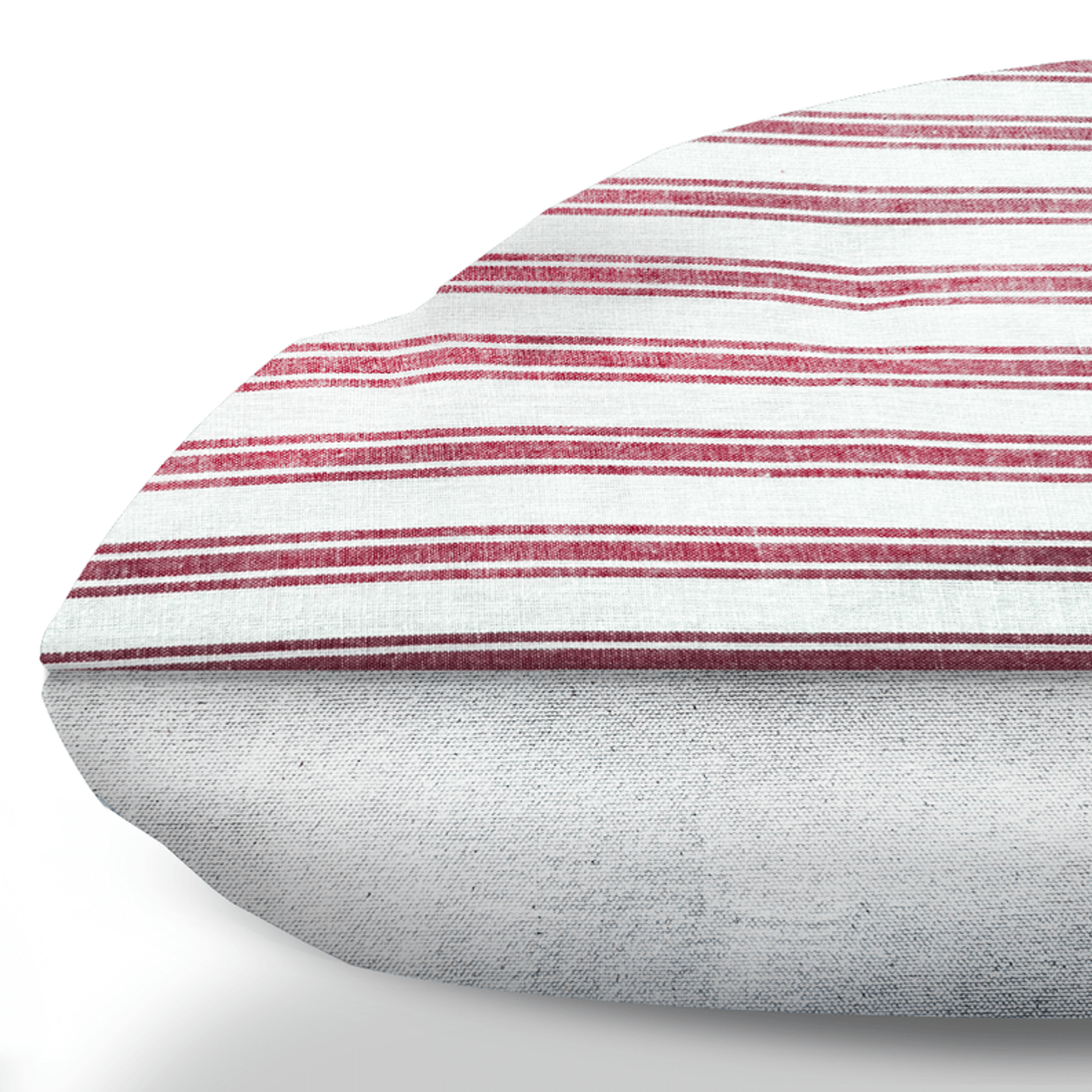 Marblehead Light Red Ticking Stripe Farmhouse Duvet Style Dog Bed Image 1