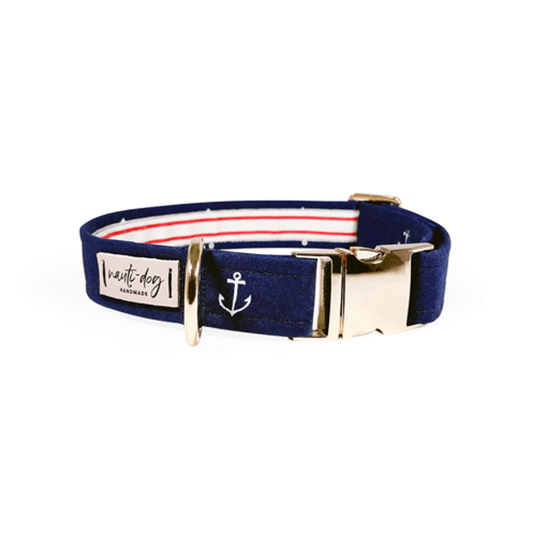 Anchors Away Nautical Buckle & Martingale Dog Collar Image 1