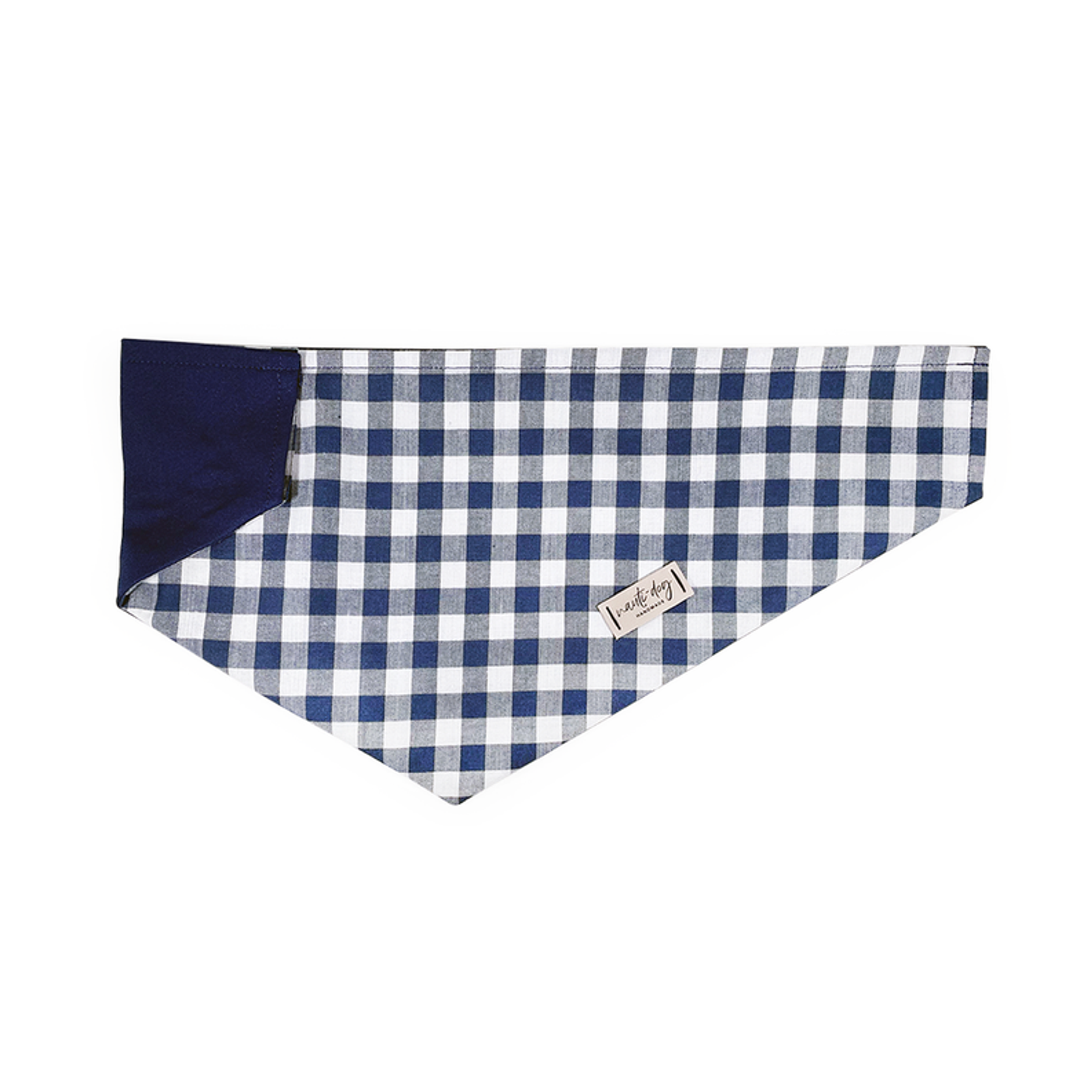 Buffalo Navy Check Oxford Plaid Over-the-collar Bandana Image 1