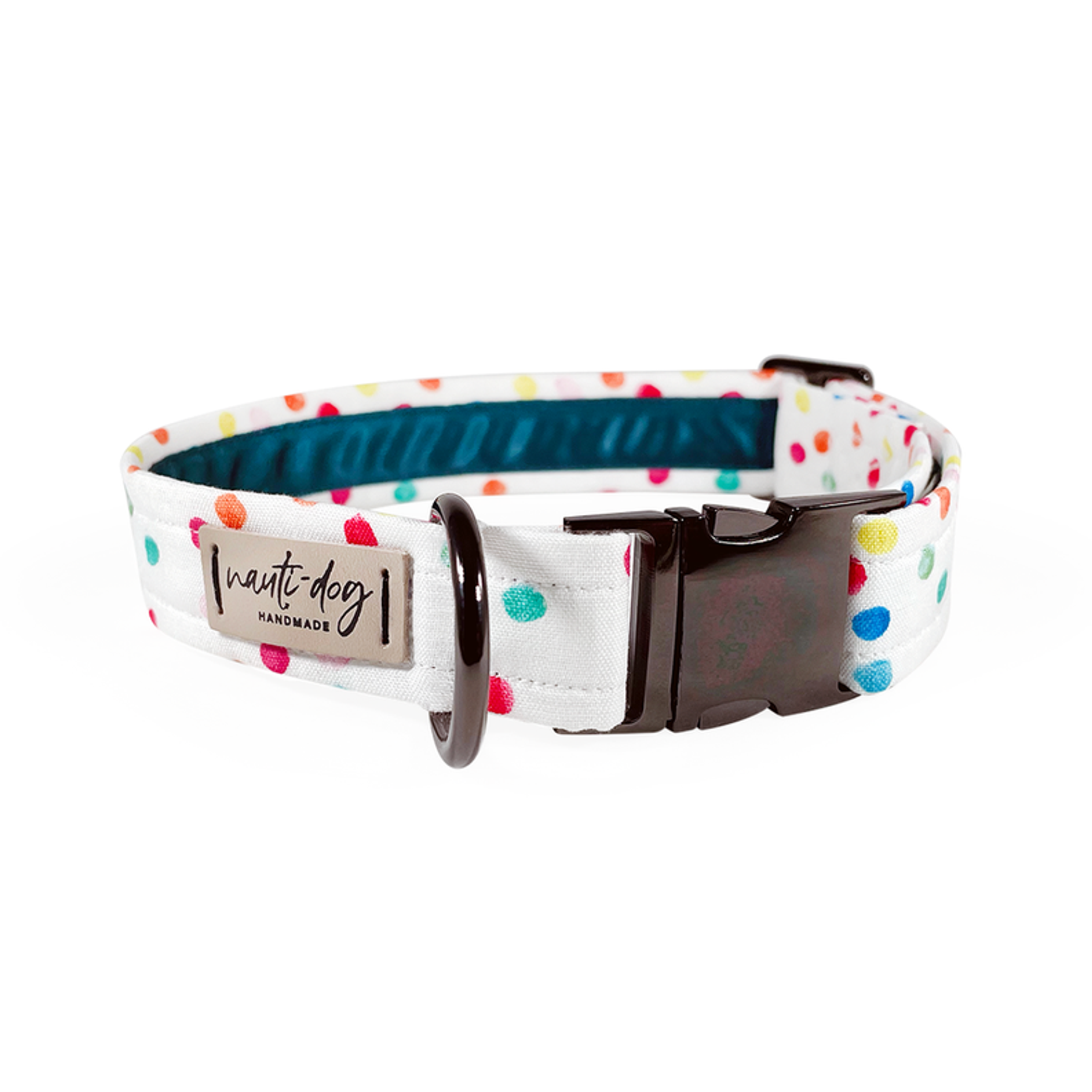 Celebration Birthday Rainbow Confetti Sprinkle Buckle & Martingale Dog Collar Image 1
